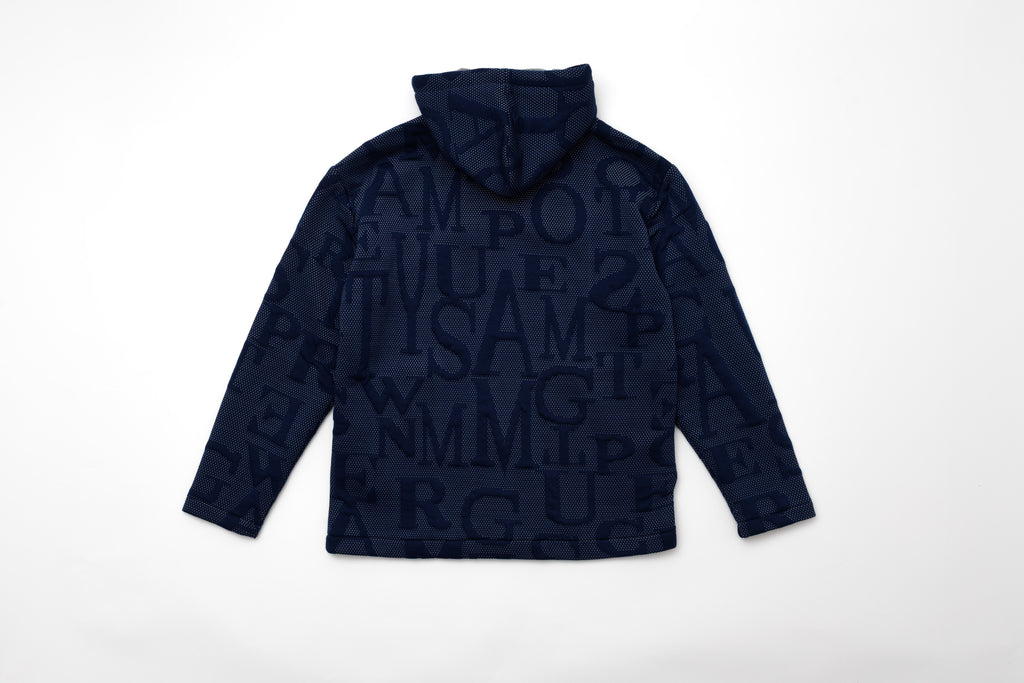 Steppe Rider Erkek Oversize Kalın Örme Fermuarlı Kapüşonlu Harf Desenli Örme Ceket Overshirt