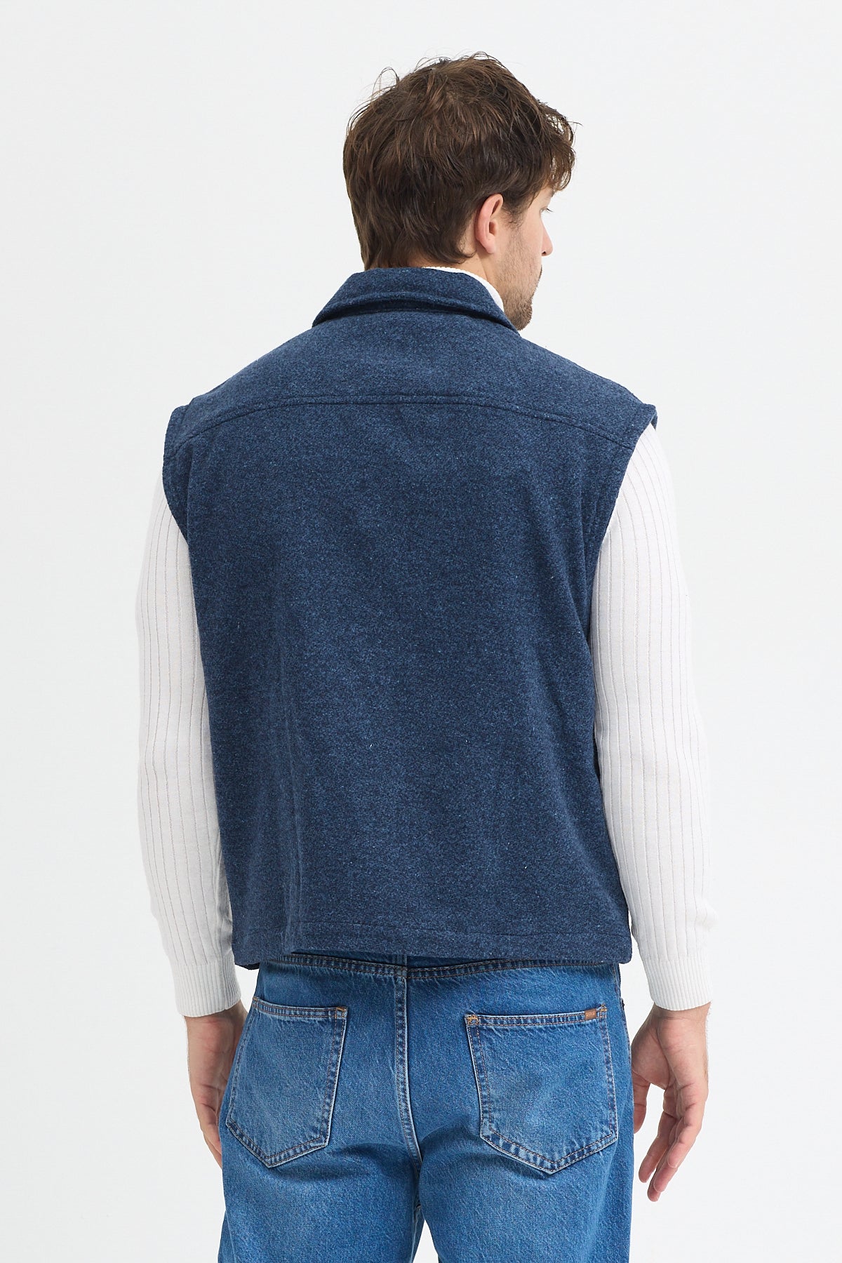 Steppe Rider Pamuklu Akrilik Moline Dokulu Regular Kalıp Çift Cepli Yelek