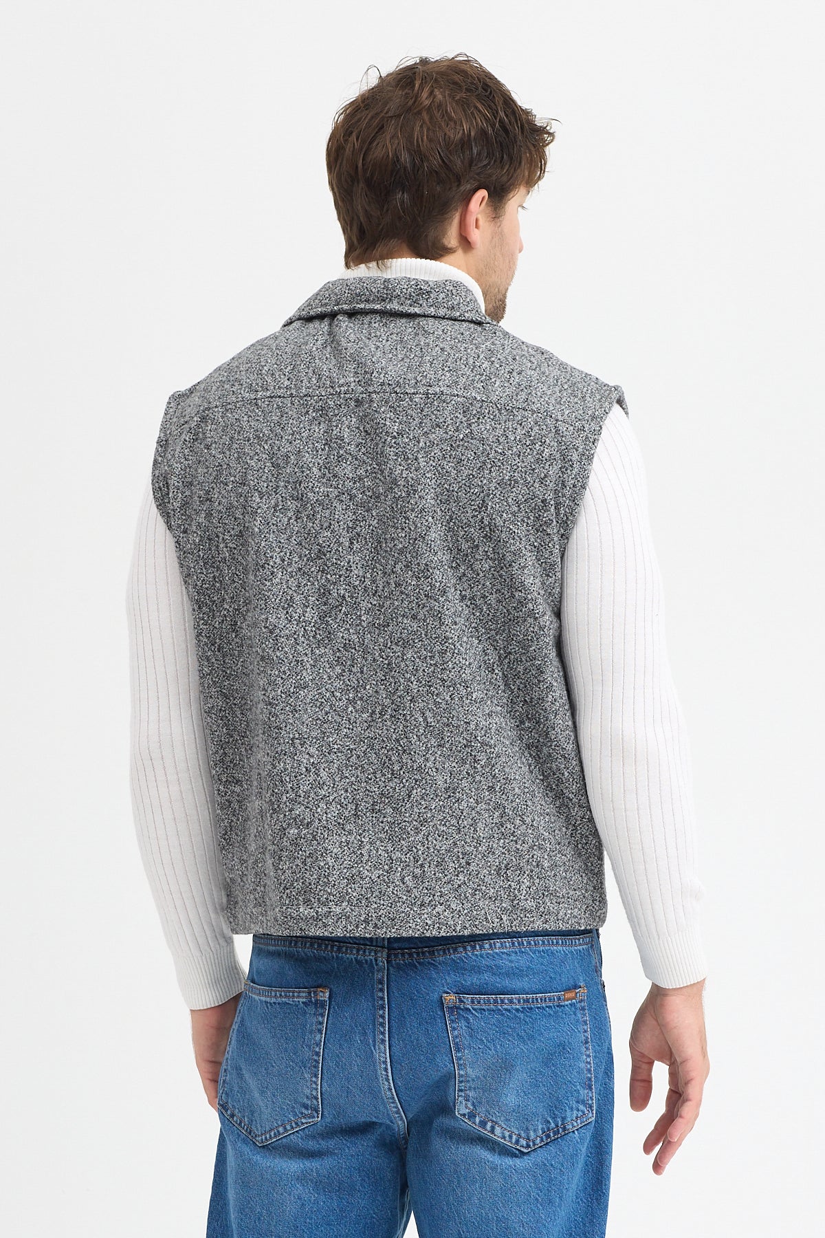 Steppe Rider Pamuklu Akrilik Moline Dokulu Regular Kalıp Çift Cepli Yelek