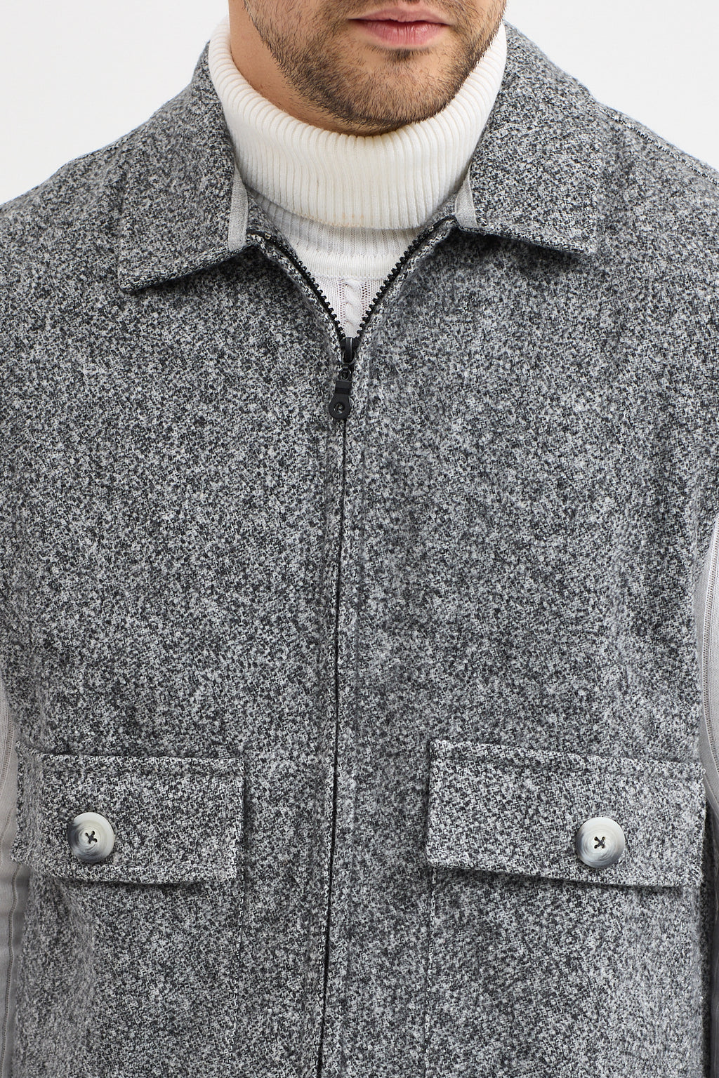 Steppe Rider Pamuklu Akrilik Moline Dokulu Regular Kalıp Çift Cepli Yelek