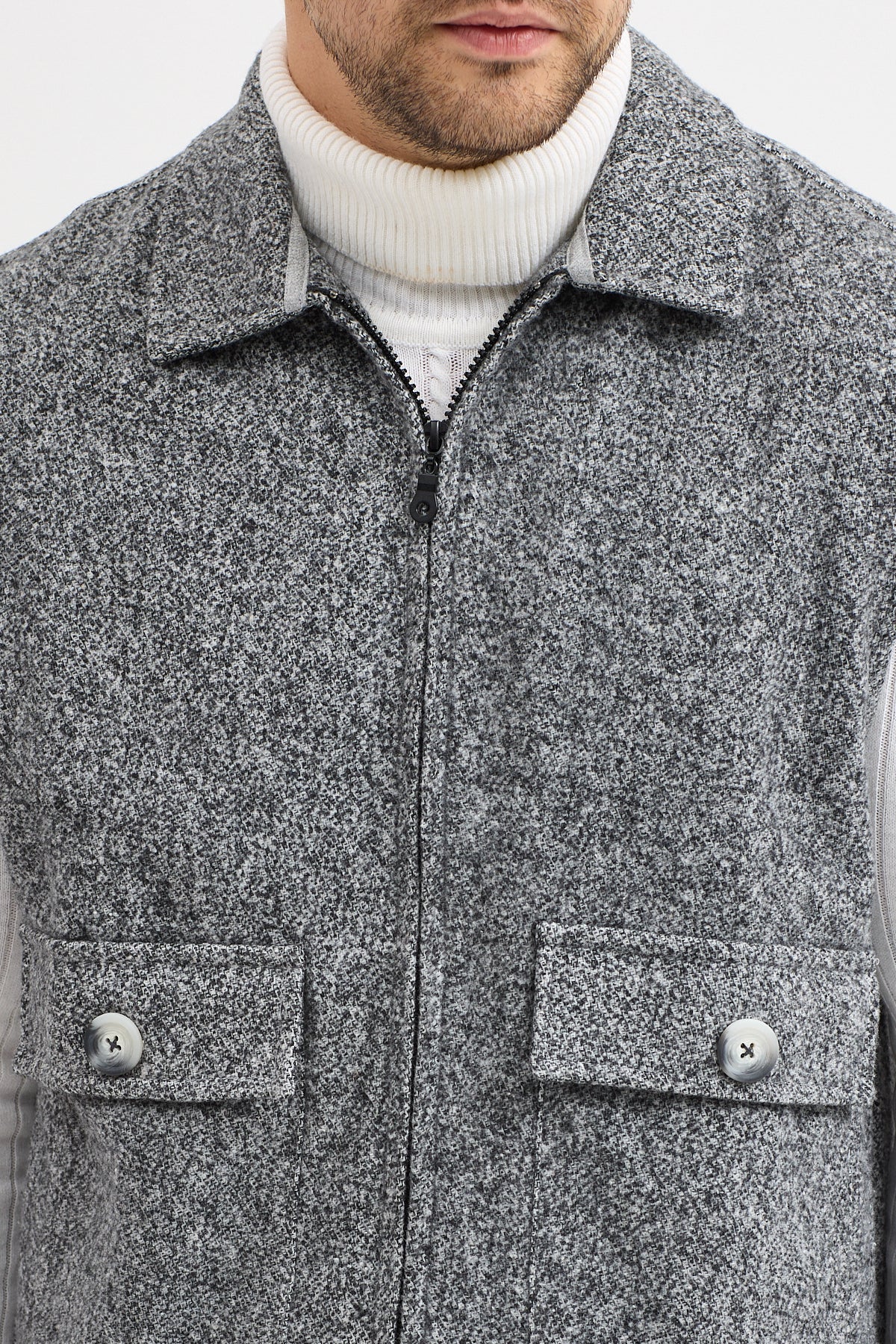 Steppe Rider Pamuklu Akrilik Moline Dokulu Regular Kalıp Çift Cepli Yelek