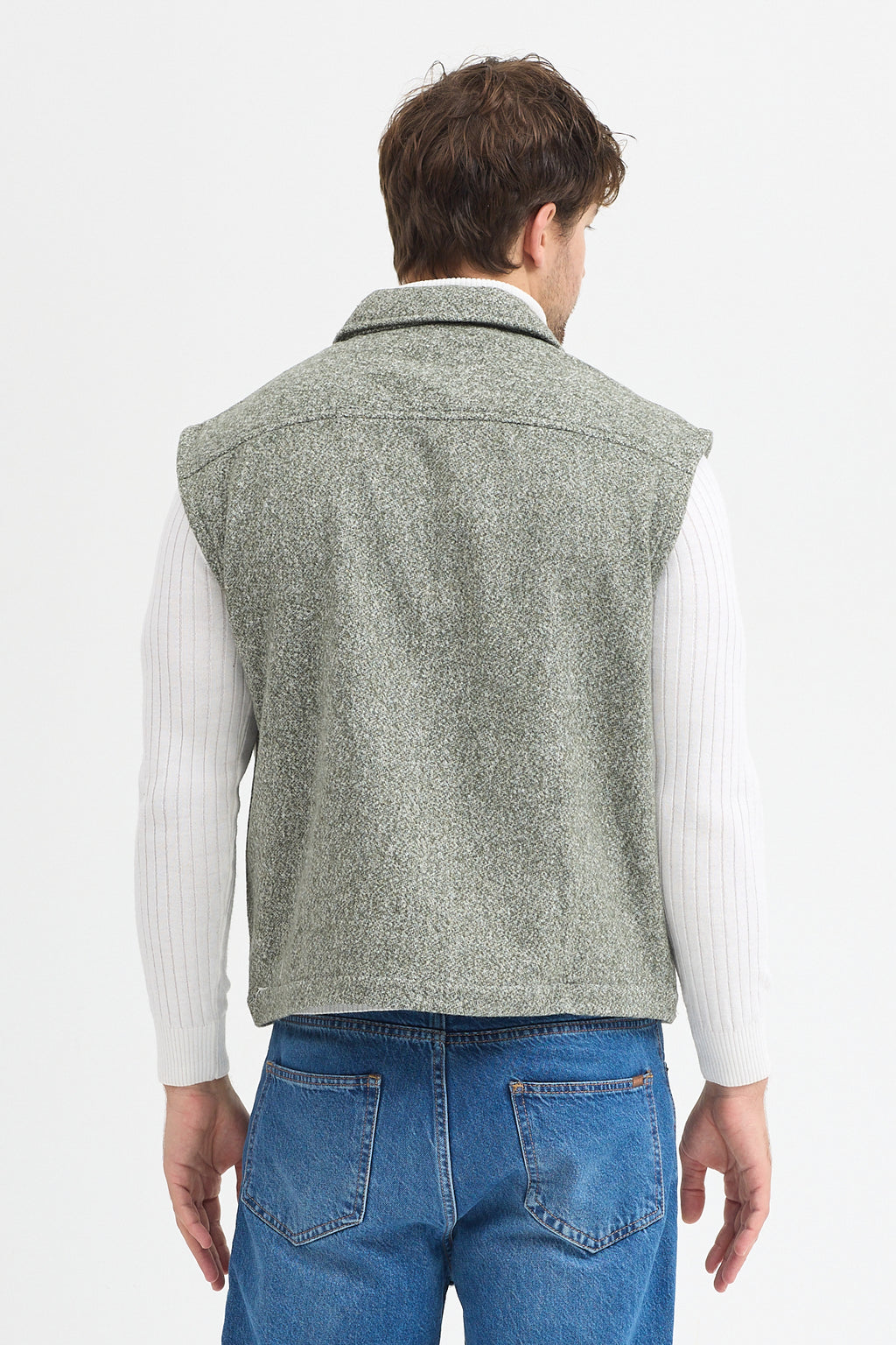 Steppe Rider Pamuklu Akrilik Moline Dokulu Regular Kalıp Çift Cepli Yelek