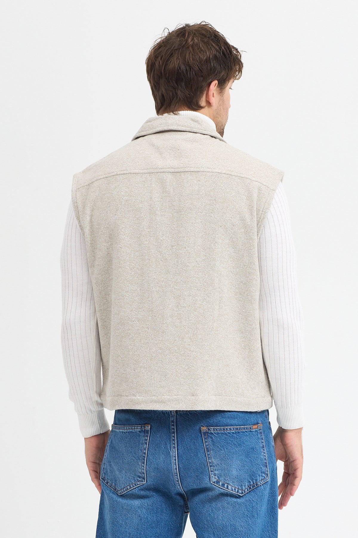 Steppe Rider Pamuklu Akrilik Moline Dokulu Regular Kalıp Çift Cepli Yelek