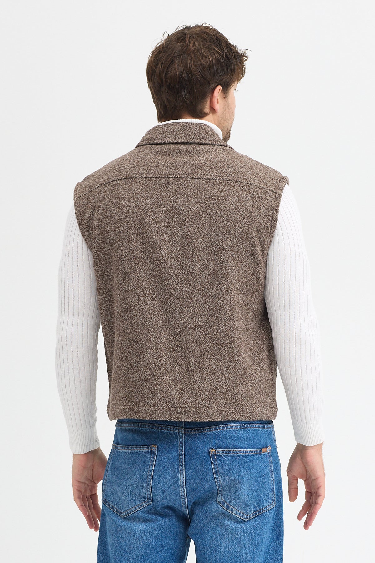 Steppe Rider Pamuklu Akrilik Moline Dokulu Regular Kalıp Çift Cepli Yelek