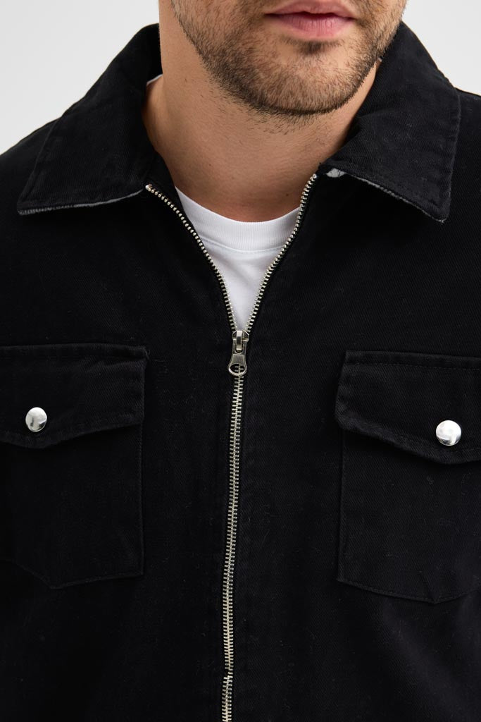 Cosplay Erkek Gabardin Fermuarlı Çift Cepli Astarlı Workwear Ceket