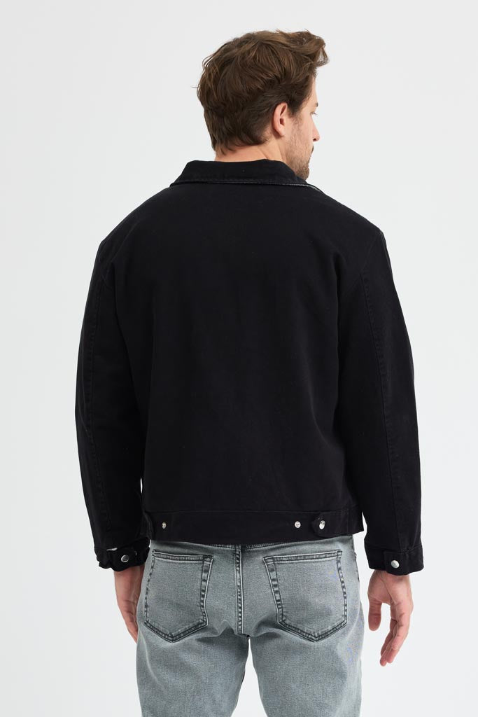 Cosplay Erkek Gabardin Fermuarlı Çift Cepli Astarlı Workwear Ceket