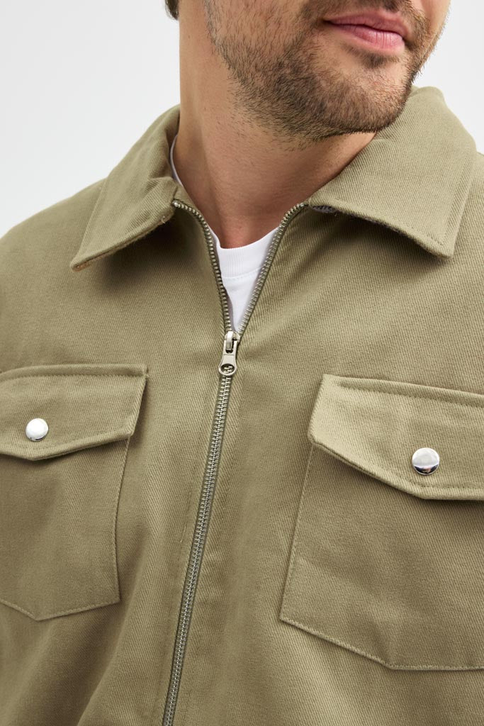 Cosplay Erkek Gabardin Fermuarlı Çift Cepli Astarlı Workwear Ceket