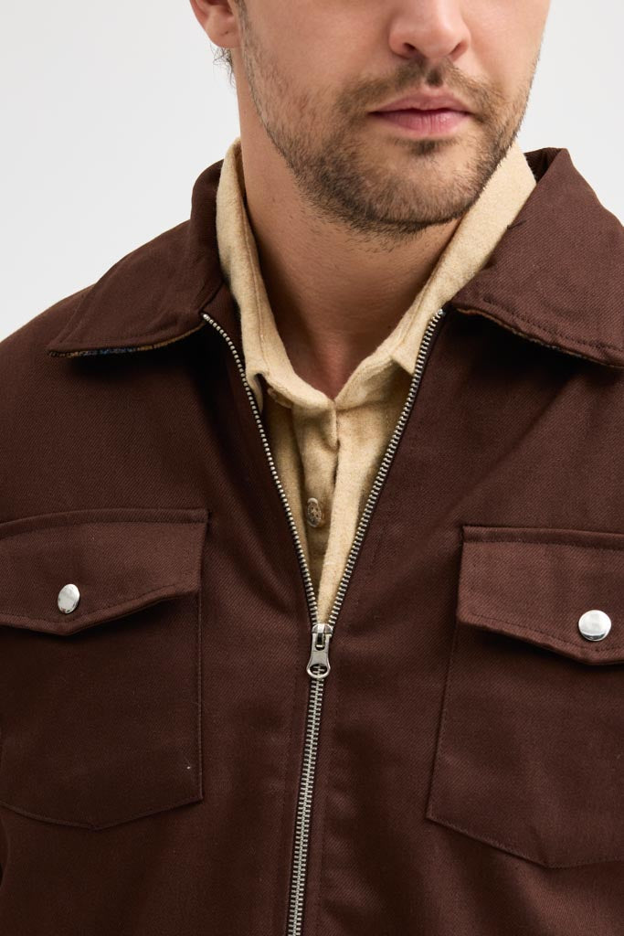 Cosplay Erkek Gabardin Fermuarlı Çift Cepli Astarlı Workwear Ceket