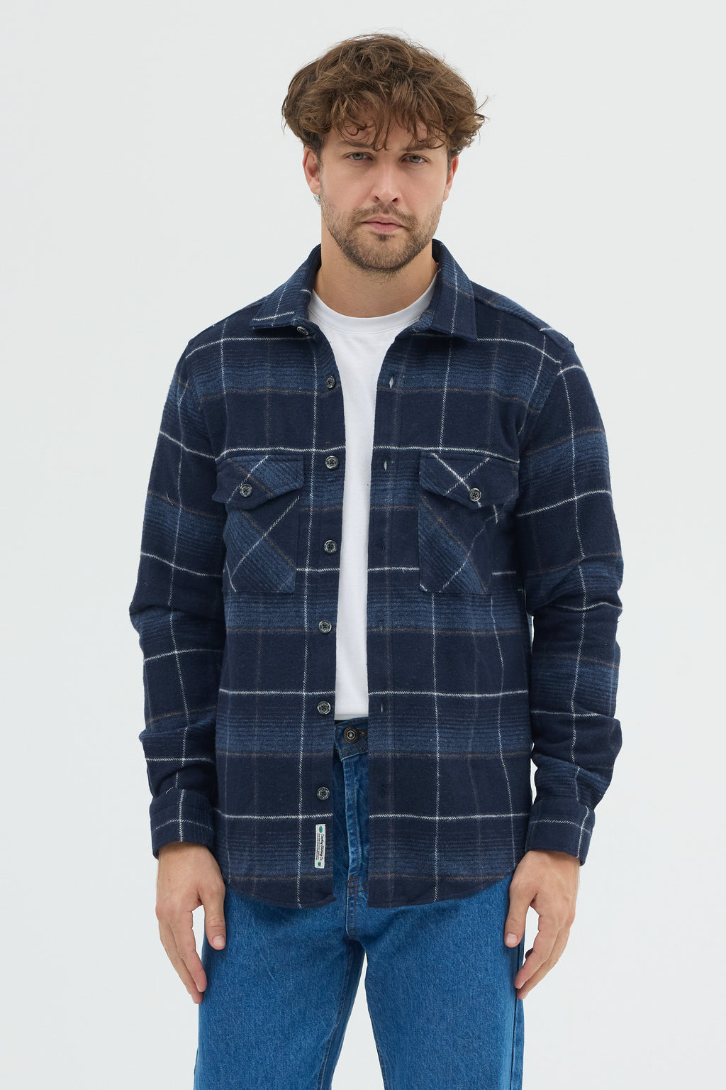 Cosplay Erkek Oduncu Ekose Desenli Kalın Kışlık Ceket Gömlek Overshirt Shacket