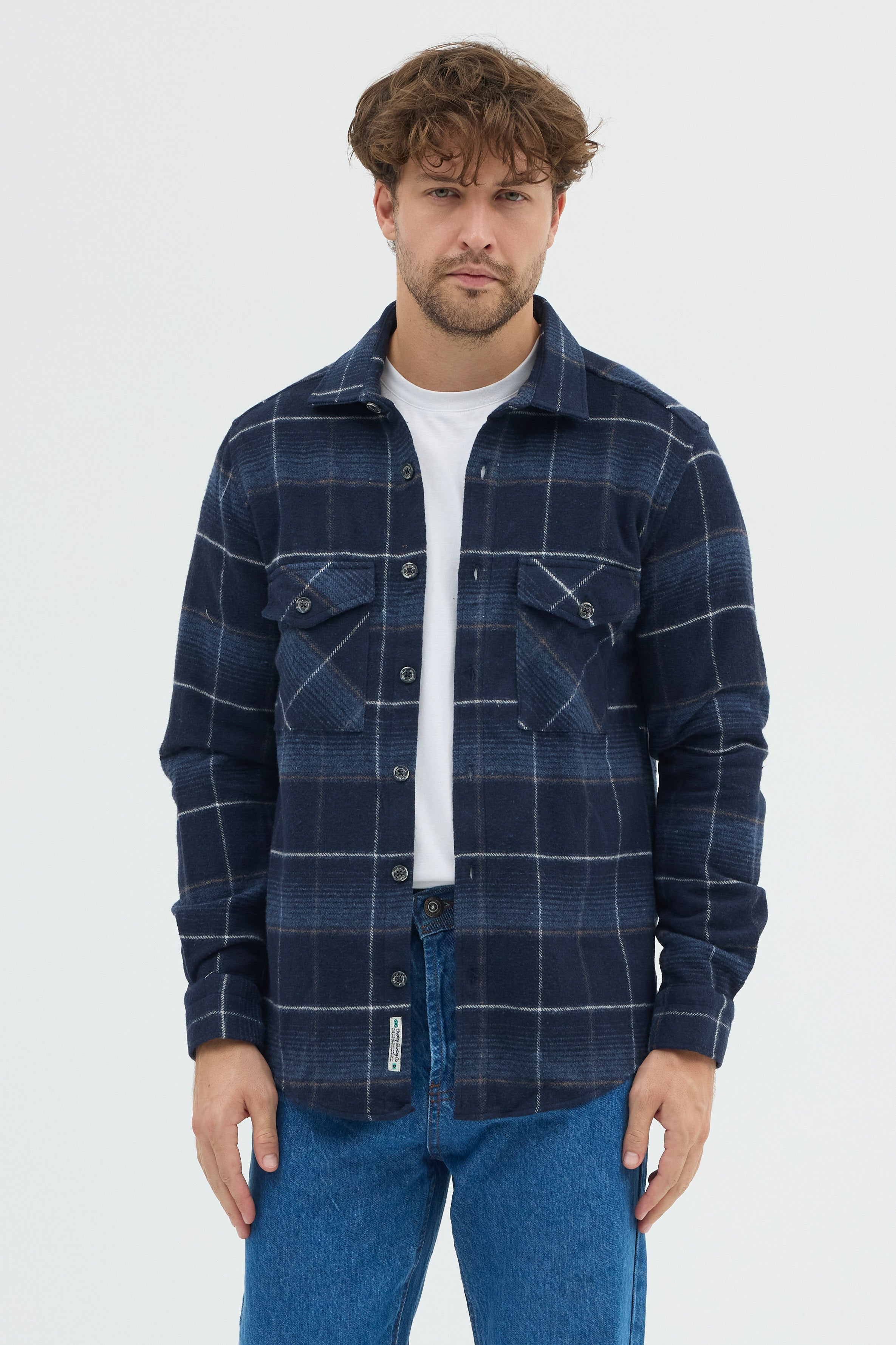 Cosplay Erkek Oduncu Ekose Desenli Kalın Kışlık Ceket Gömlek Overshirt Shacket