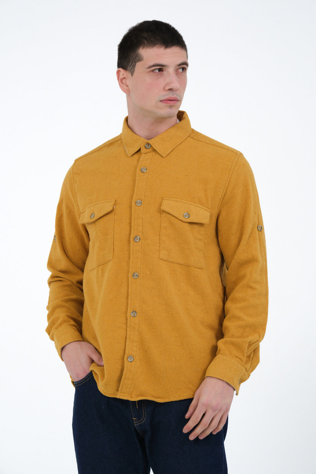 Düz Renk Flanel Oduncu Gömlek – %100 Pamuk, Regular Fit, Overshirt Kullanıma Uygun