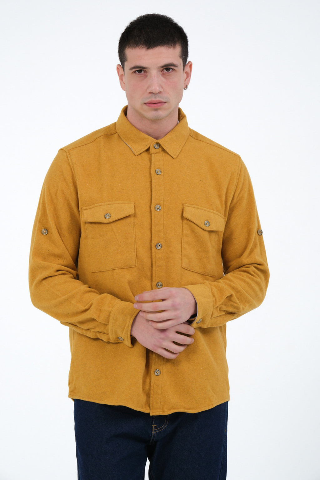 Düz Renk Flanel Oduncu Gömlek – %100 Pamuk, Regular Fit, Overshirt Kullanıma Uygun