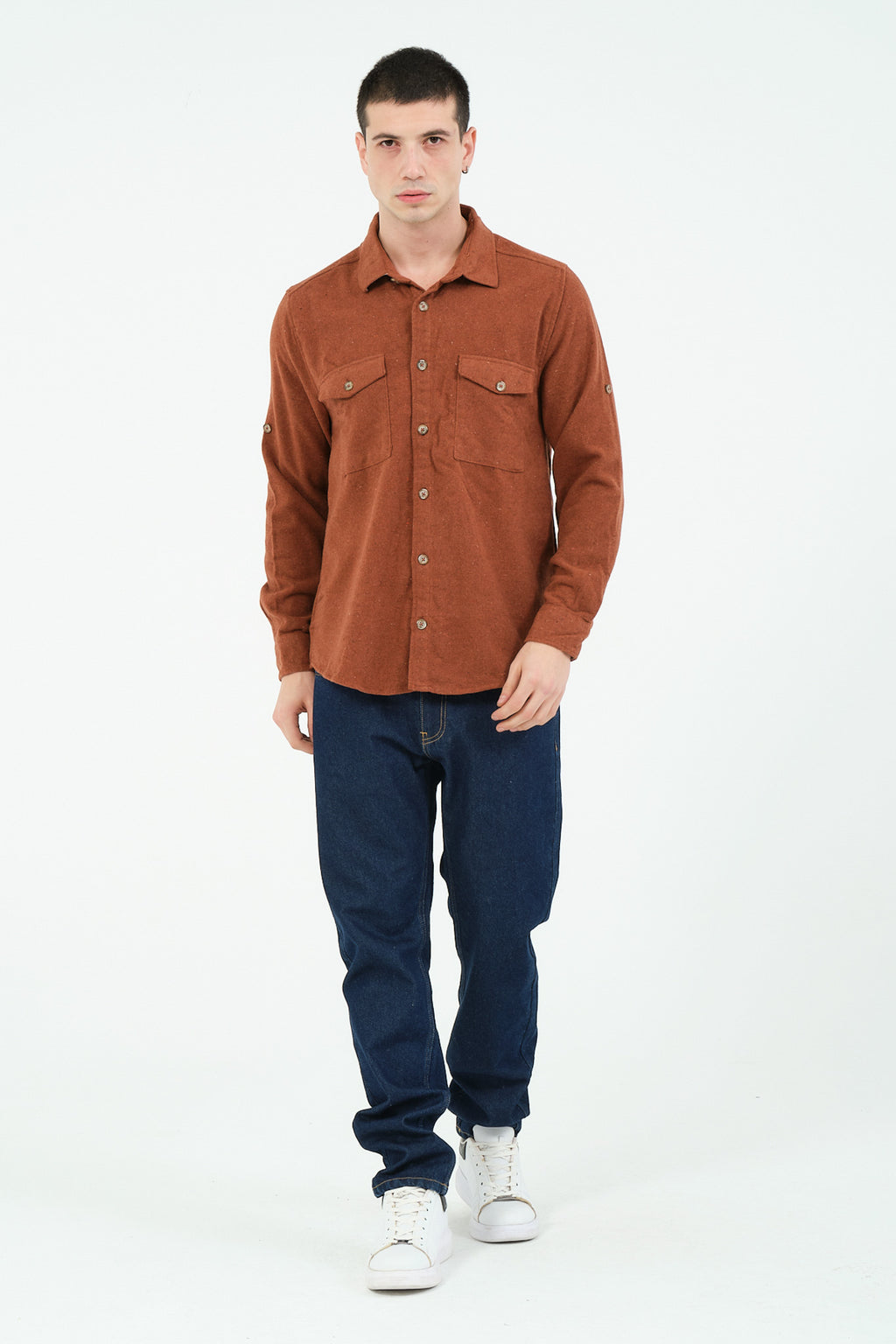 Düz Renk Flanel Oduncu Gömlek – %100 Pamuk, Regular Fit, Overshirt Kullanıma Uygun