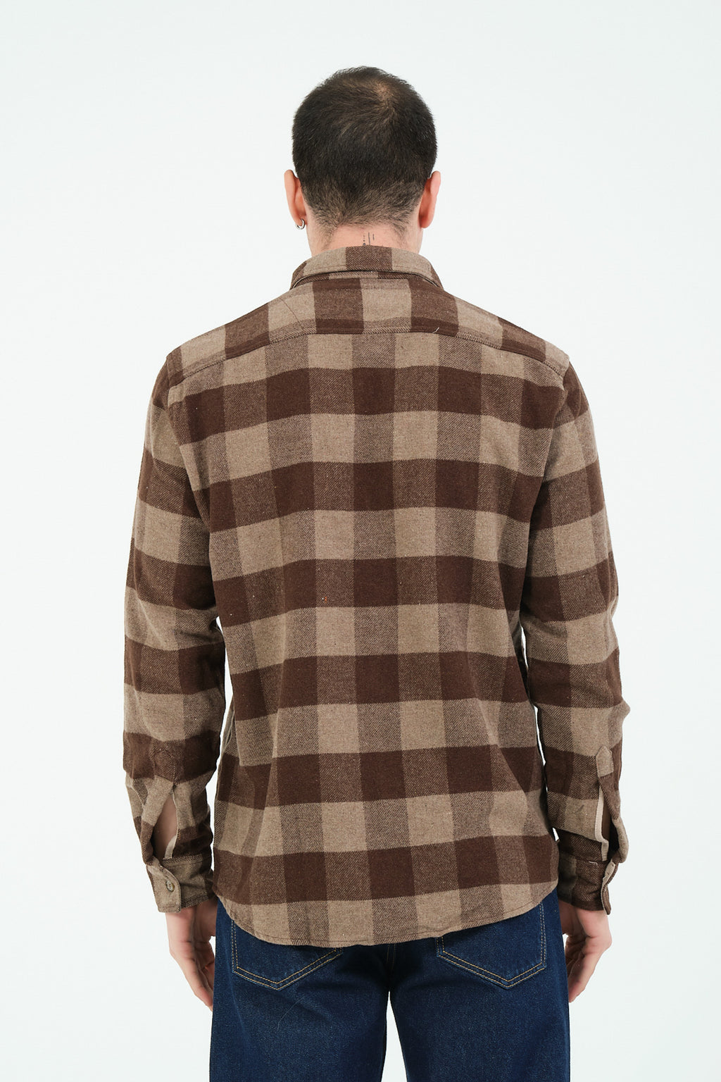 Cosplay Erkek Rahat Kesim Ekose Oduncu Flanel Gömlek - Kalın %100 Pamuk Çift Cep Kışlık