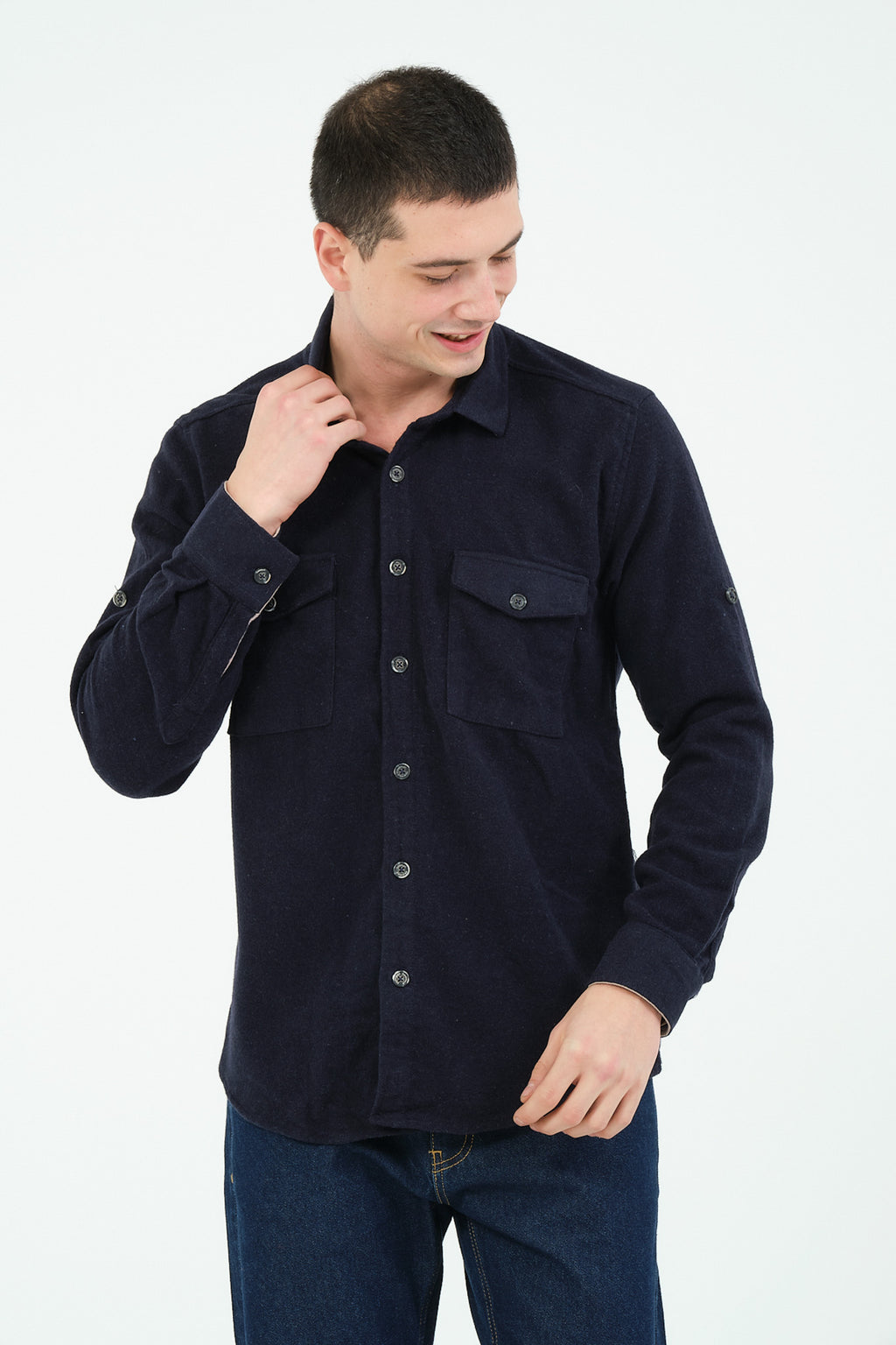 Düz Renk Flanel Oduncu Gömlek – %100 Pamuk, Regular Fit, Overshirt Kullanıma Uygun