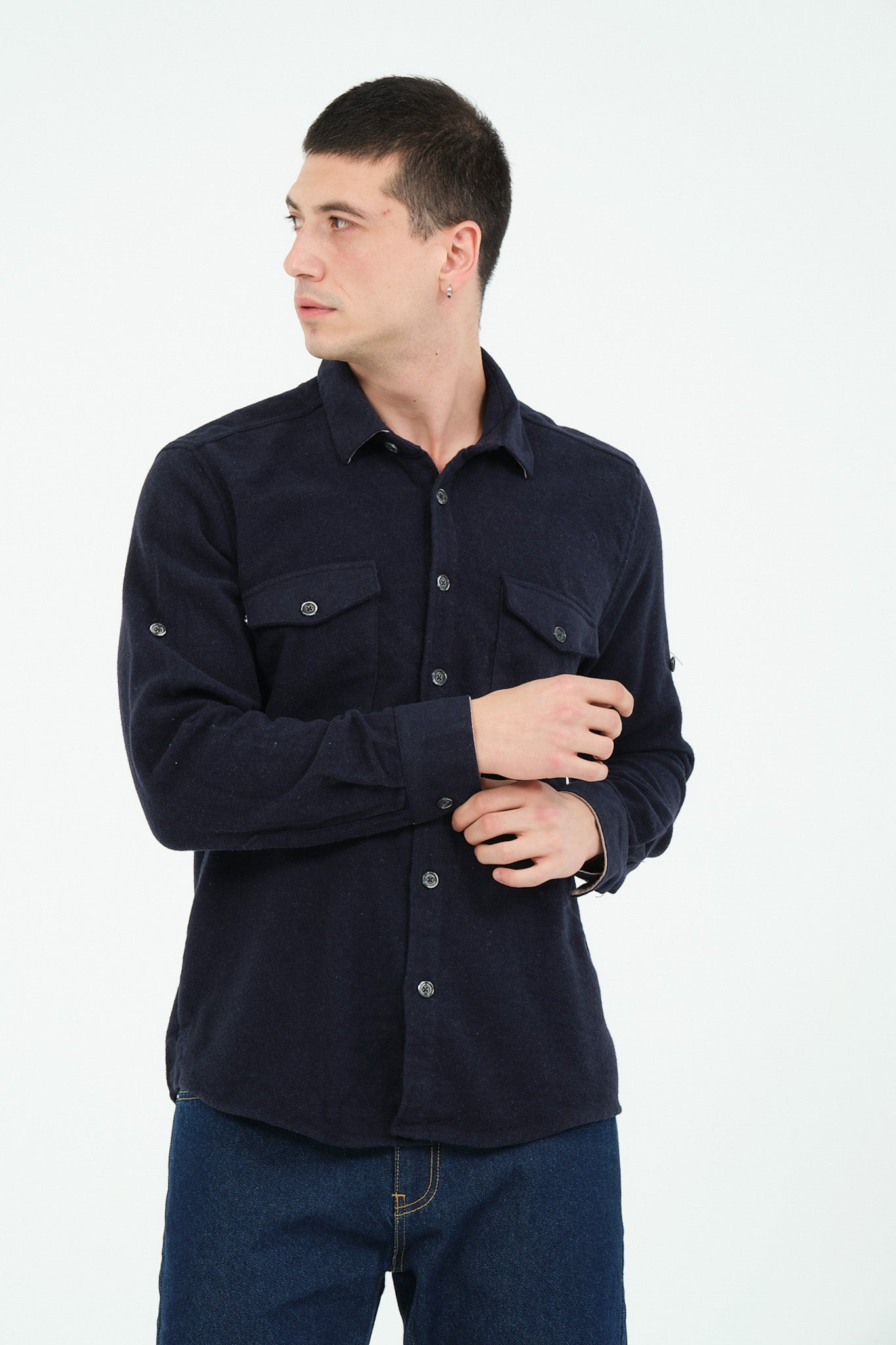 Düz Renk Flanel Oduncu Gömlek – %100 Pamuk, Regular Fit, Overshirt Kullanıma Uygun