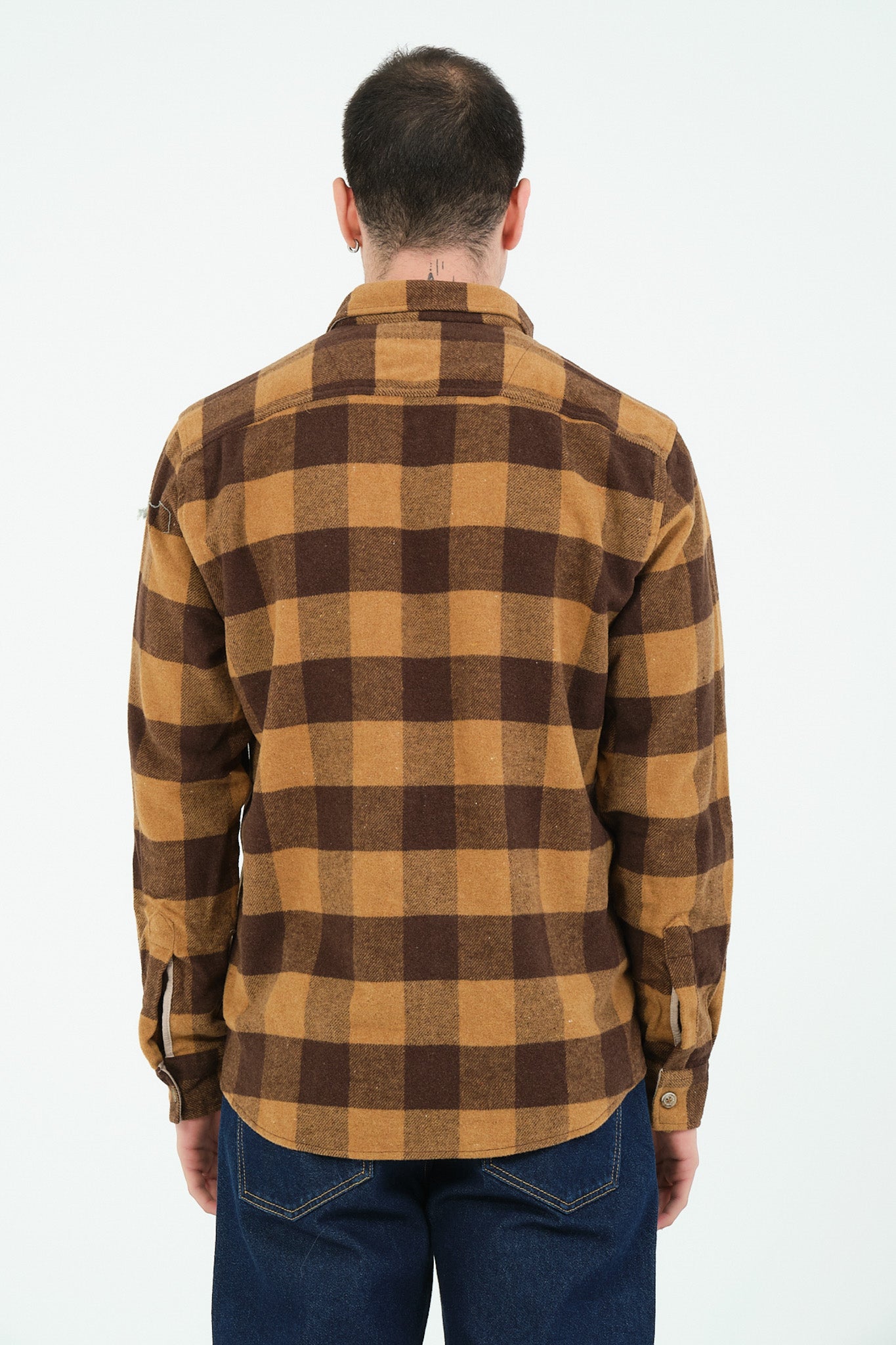 Cosplay Erkek Rahat Kesim Ekose Oduncu Flanel Gömlek - Kalın %100 Pamuk Çift Cep Kışlık