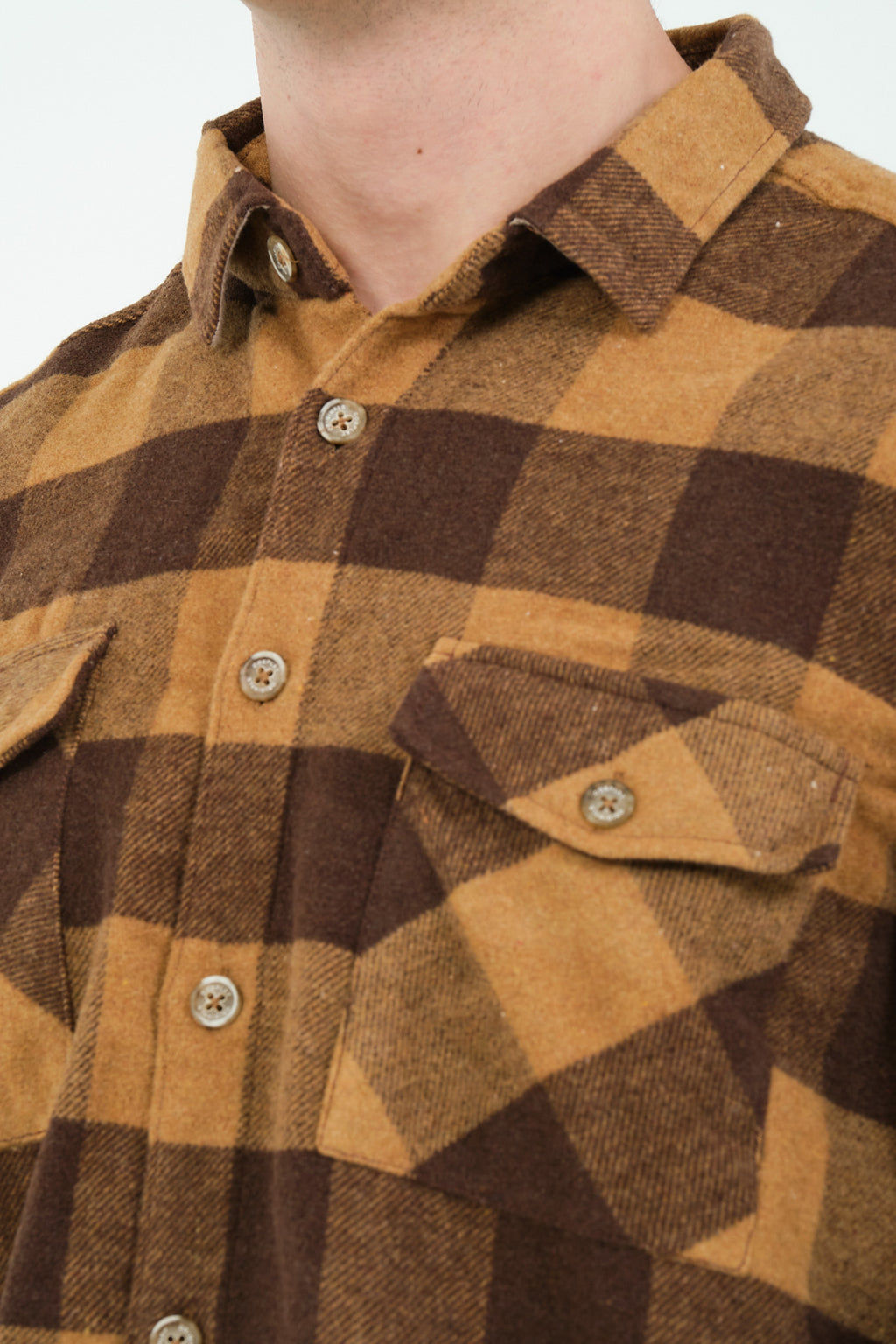 Cosplay Erkek Rahat Kesim Ekose Oduncu Flanel Gömlek - Kalın %100 Pamuk Çift Cep Kışlık