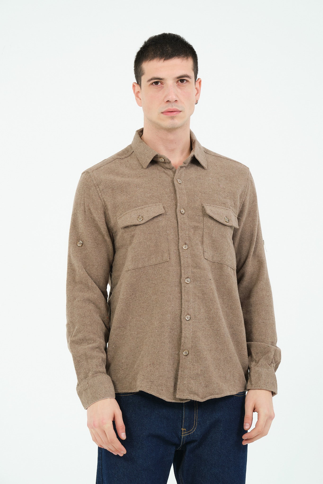 Düz Renk Flanel Oduncu Gömlek – %100 Pamuk, Regular Fit, Overshirt Kullanıma Uygun