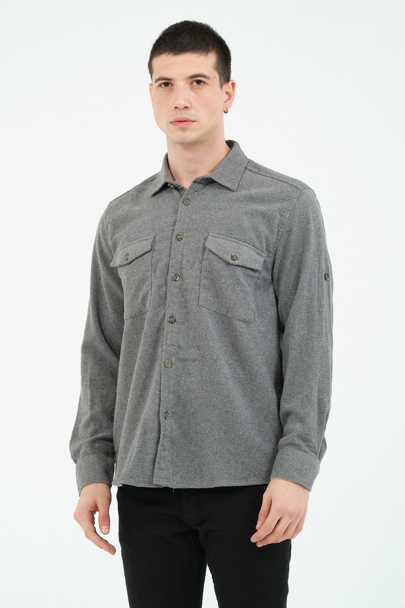 Düz Renk Flanel Oduncu Gömlek – %100 Pamuk, Regular Fit, Overshirt Kullanıma Uygun