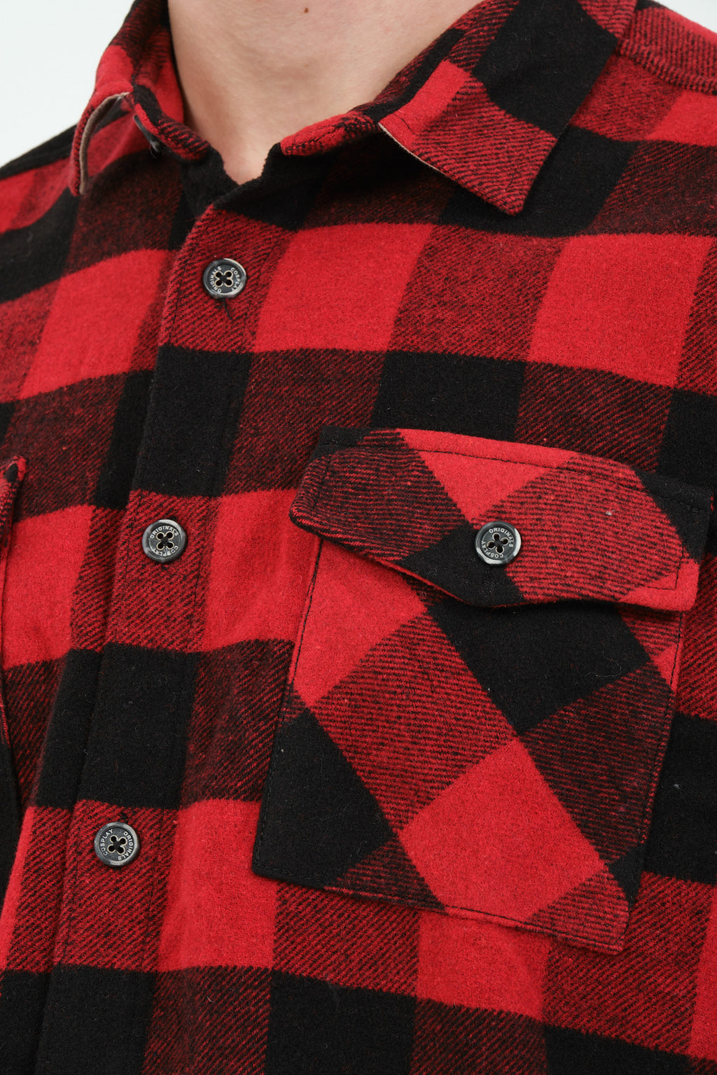 Cosplay Erkek Rahat Kesim Ekose Oduncu Flanel Gömlek - Kalın %100 Pamuk Çift Cep Kışlık