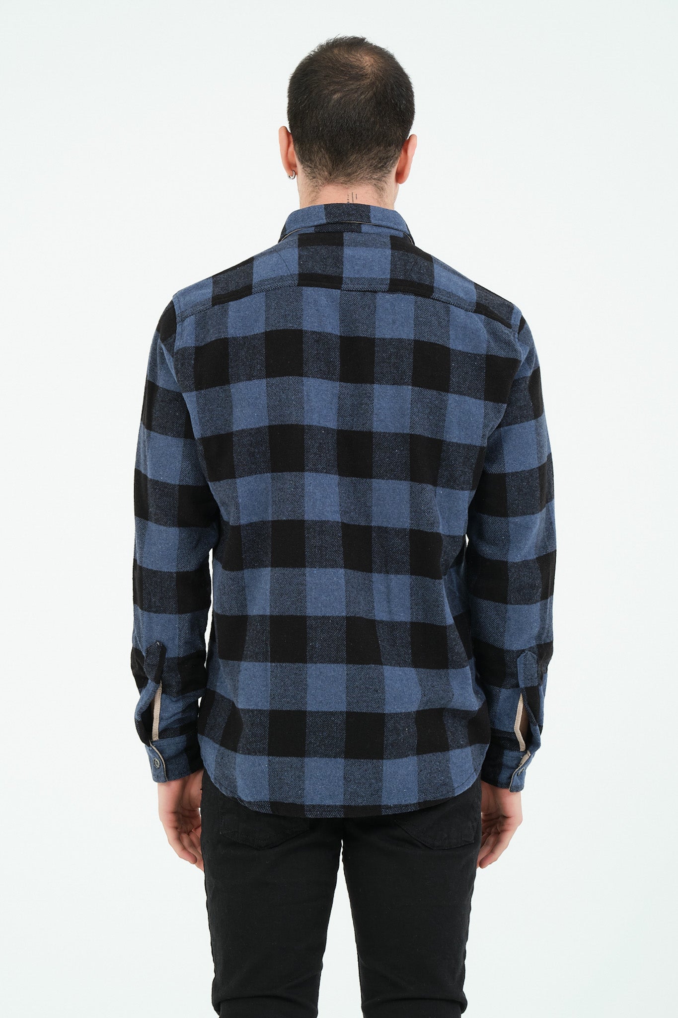 Cosplay Erkek Rahat Kesim Ekose Oduncu Flanel Gömlek - Kalın %100 Pamuk Çift Cep Kışlık