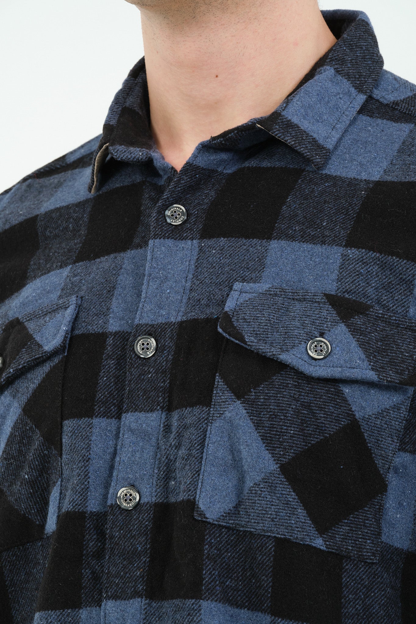 Cosplay Erkek Rahat Kesim Ekose Oduncu Flanel Gömlek - Kalın %100 Pamuk Çift Cep Kışlık