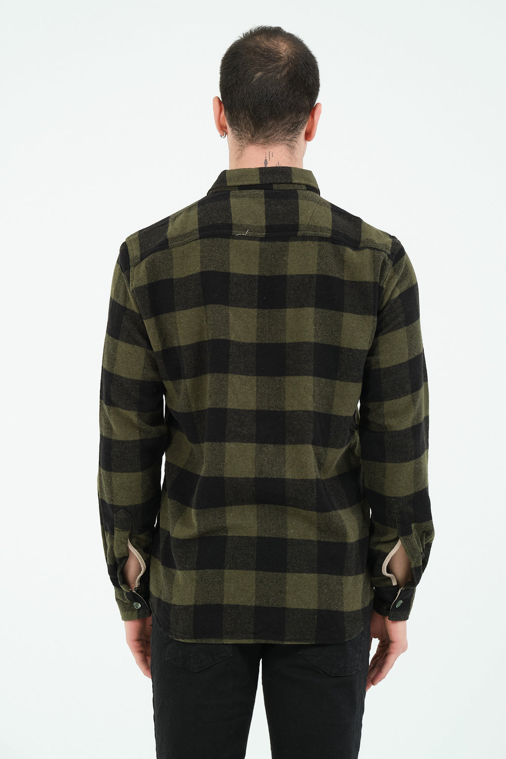 Cosplay Erkek Rahat Kesim Ekose Oduncu Flanel Gömlek - Kalın %100 Pamuk Çift Cep Kışlık