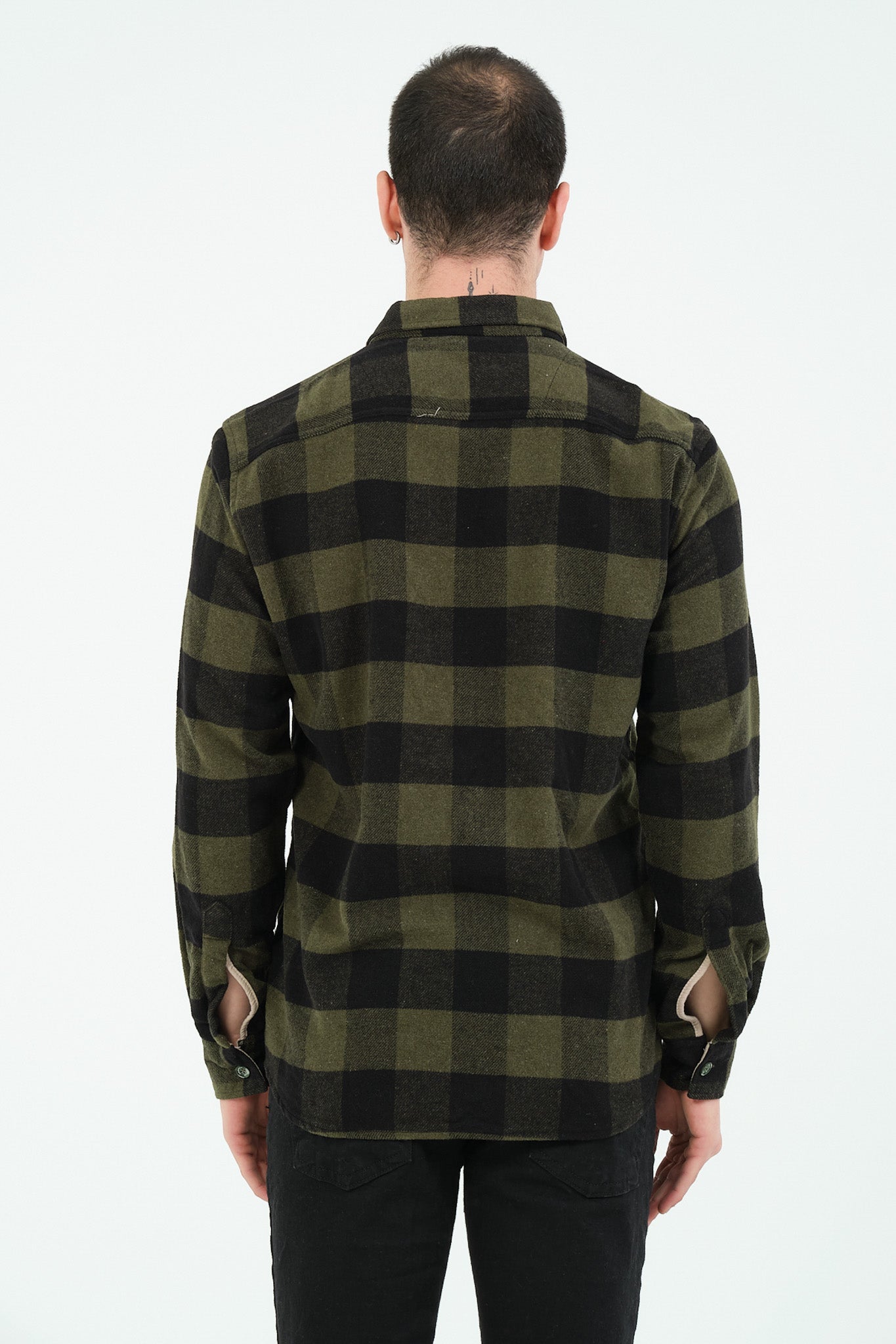 Cosplay Erkek Rahat Kesim Ekose Oduncu Flanel Gömlek - Kalın %100 Pamuk Çift Cep Kışlık