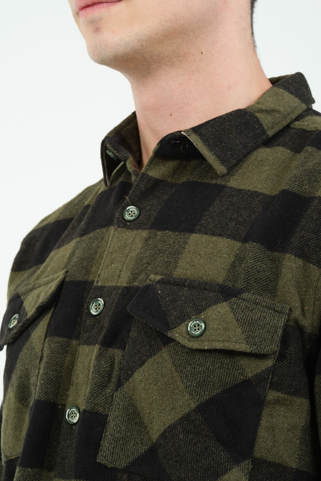 Cosplay Erkek Rahat Kesim Ekose Oduncu Flanel Gömlek - Kalın %100 Pamuk Çift Cep Kışlık