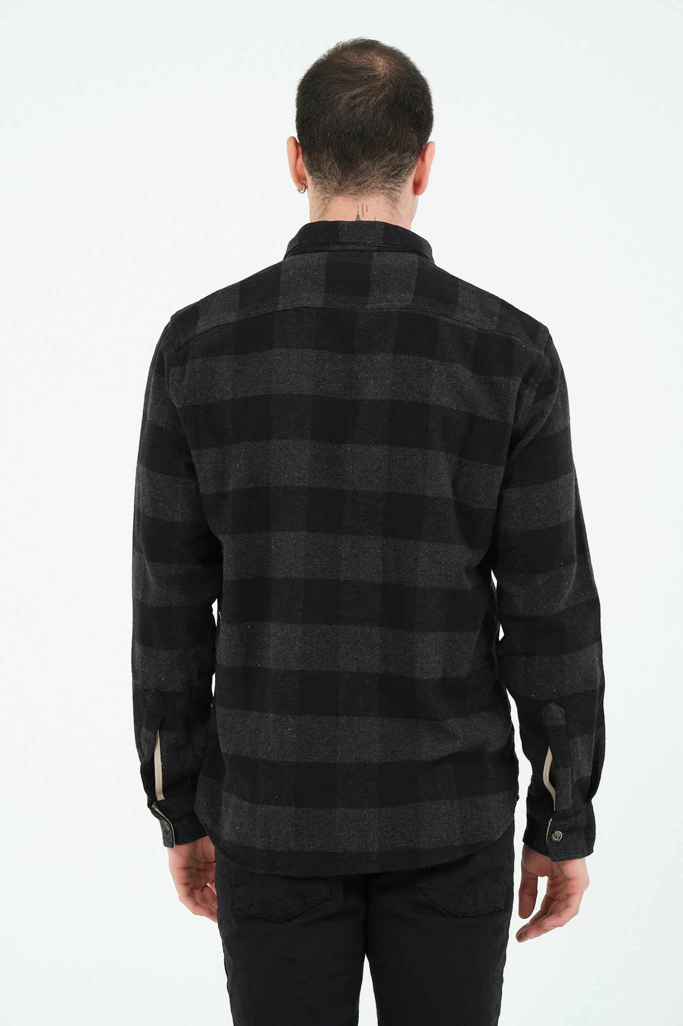 Cosplay Erkek Rahat Kesim Ekose Oduncu Flanel Gömlek - Kalın %100 Pamuk Çift Cep Kışlık