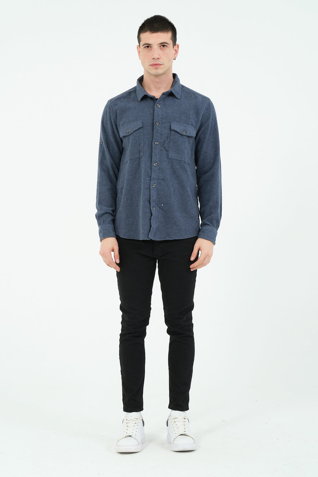 Düz Renk Flanel Oduncu Gömlek – %100 Pamuk, Regular Fit, Overshirt Kullanıma Uygun