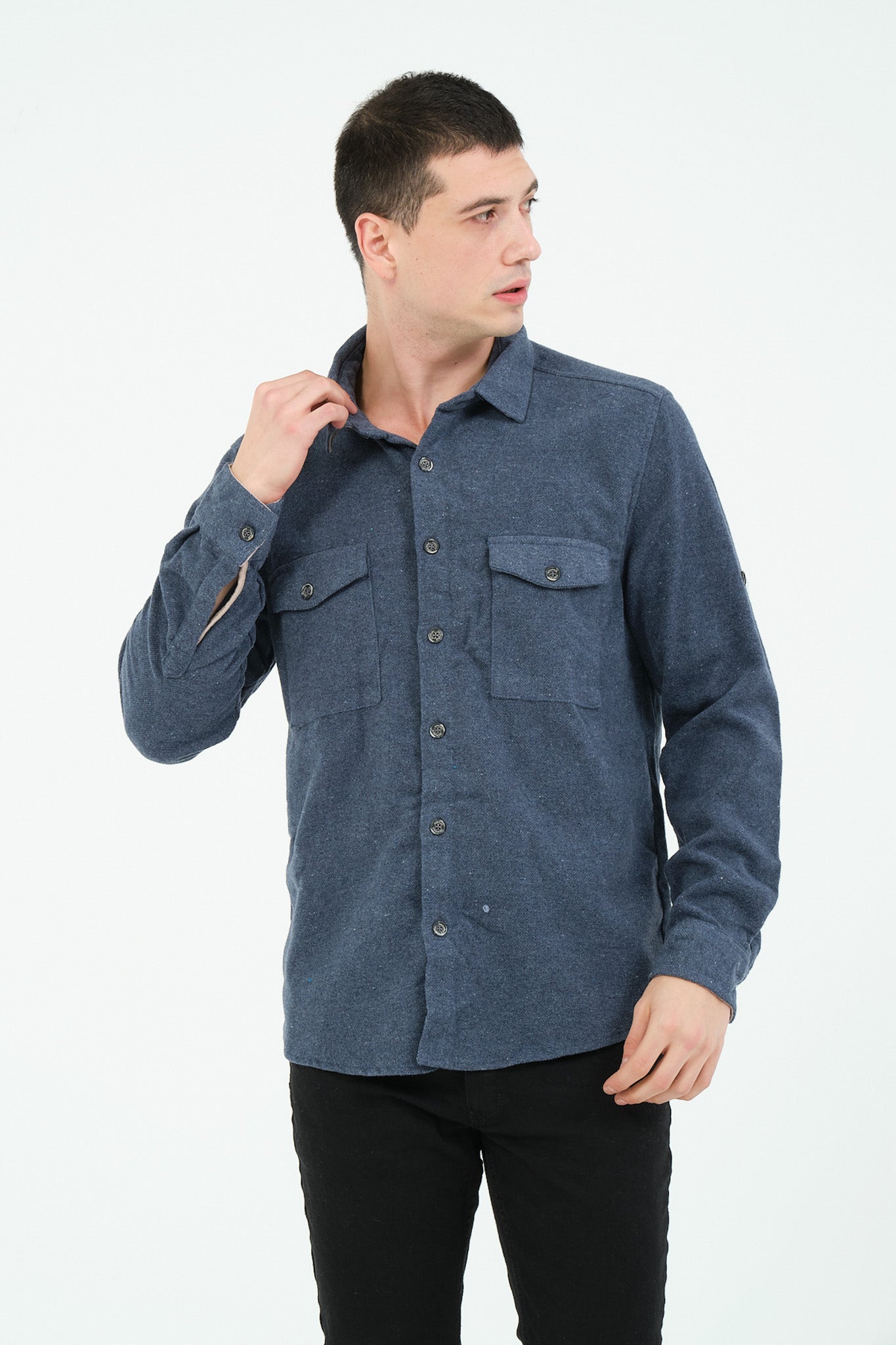 Düz Renk Flanel Oduncu Gömlek – %100 Pamuk, Regular Fit, Overshirt Kullanıma Uygun