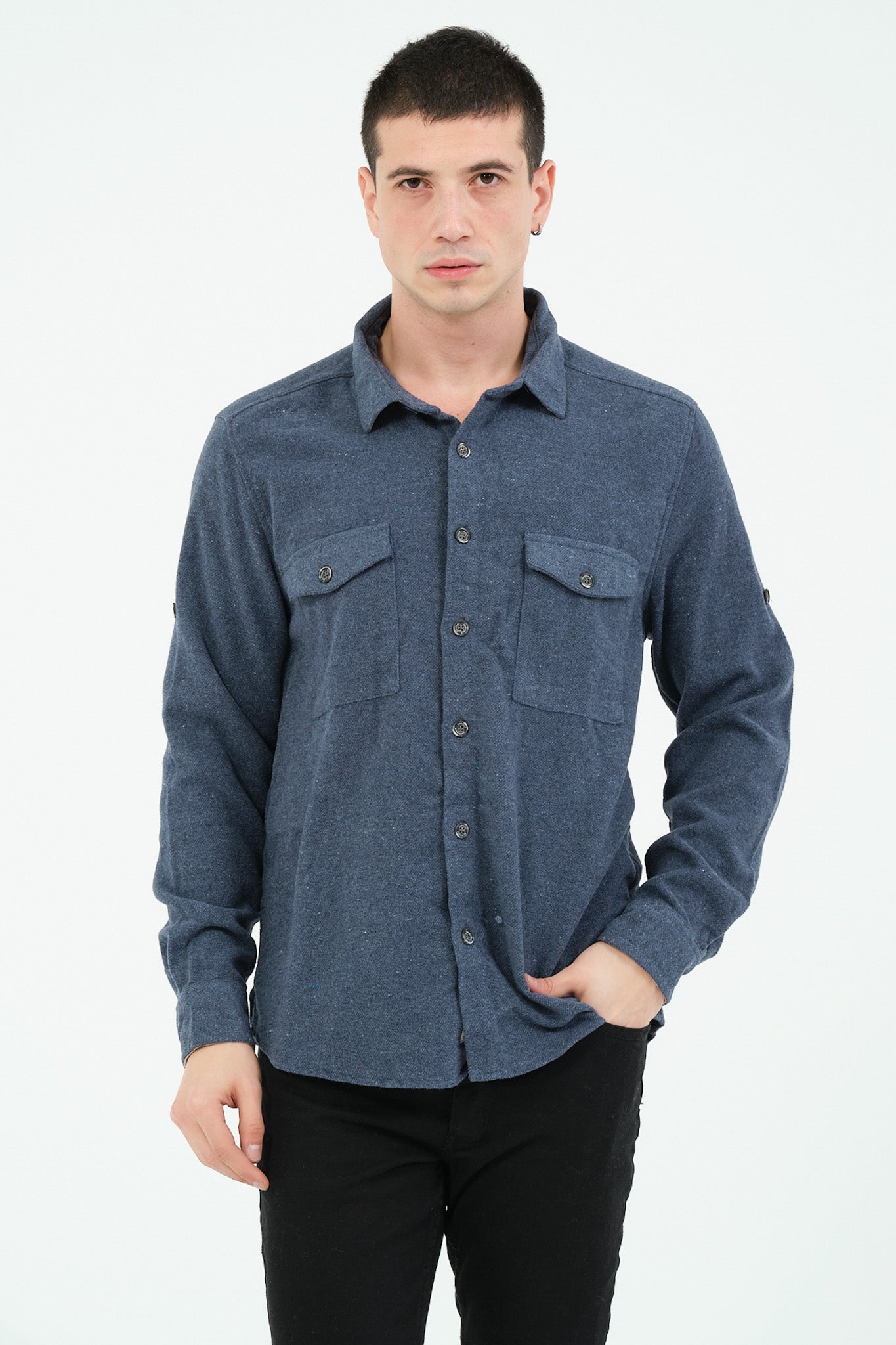 Düz Renk Flanel Oduncu Gömlek – %100 Pamuk, Regular Fit, Overshirt Kullanıma Uygun