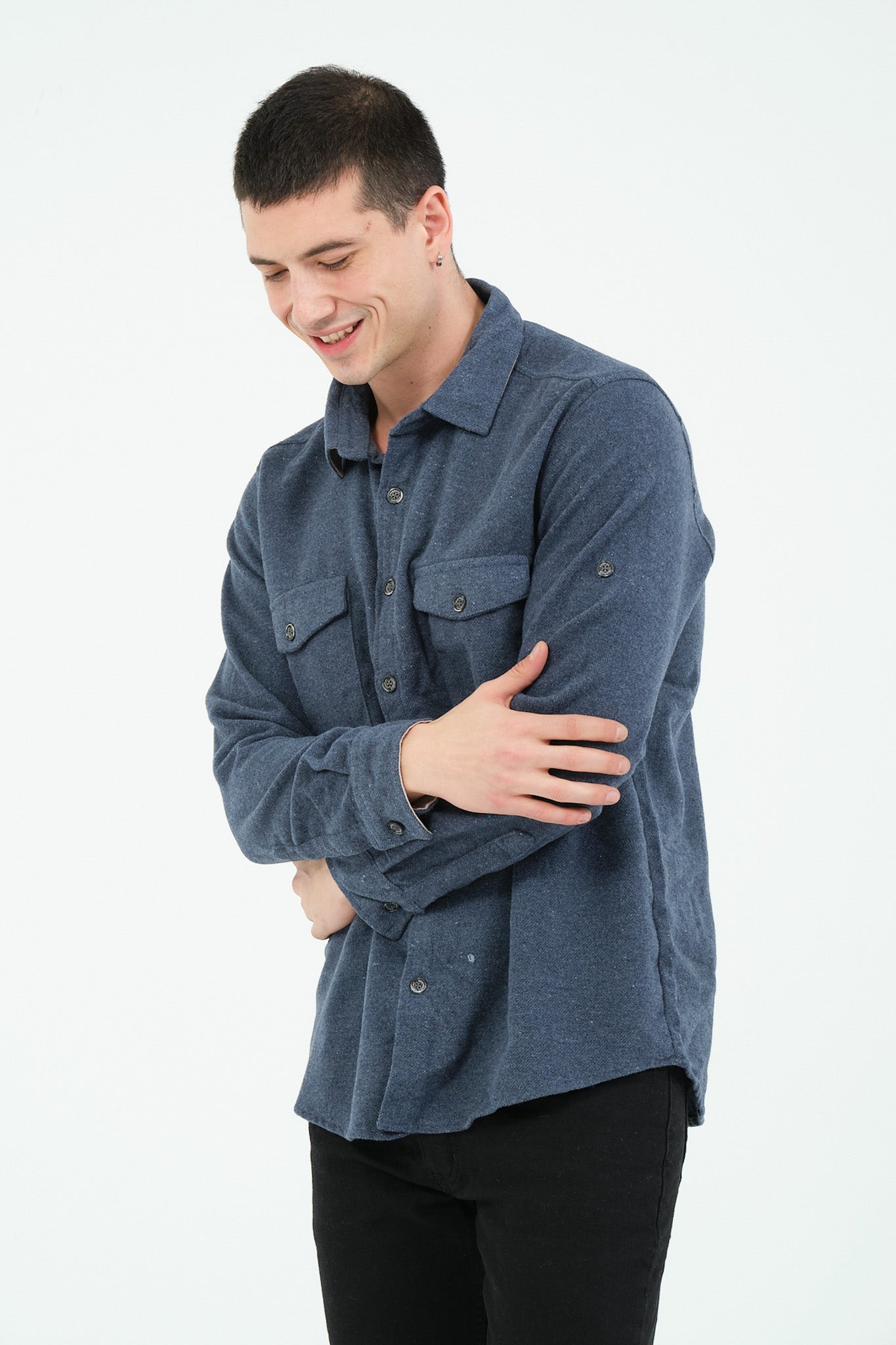 Düz Renk Flanel Oduncu Gömlek – %100 Pamuk, Regular Fit, Overshirt Kullanıma Uygun