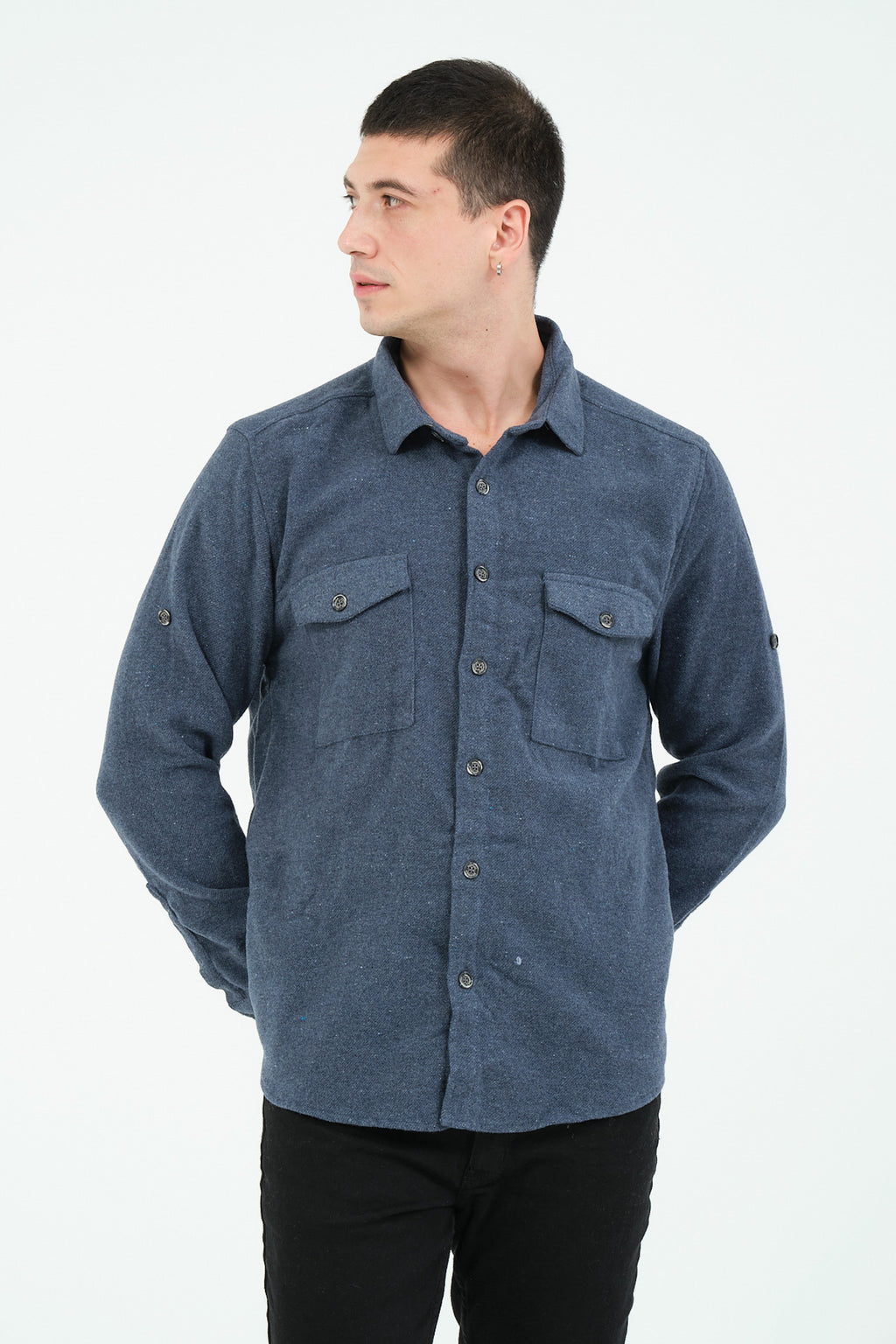 Düz Renk Flanel Oduncu Gömlek – %100 Pamuk, Regular Fit, Overshirt Kullanıma Uygun