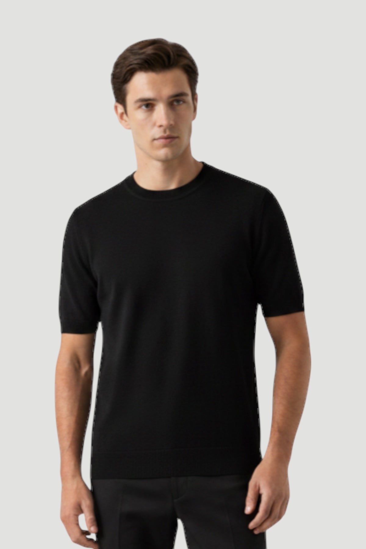 Cosplay Basic Bisiklet Yaka Viskon Karışımlı Erkek Kısa Kol Triko T-shirt