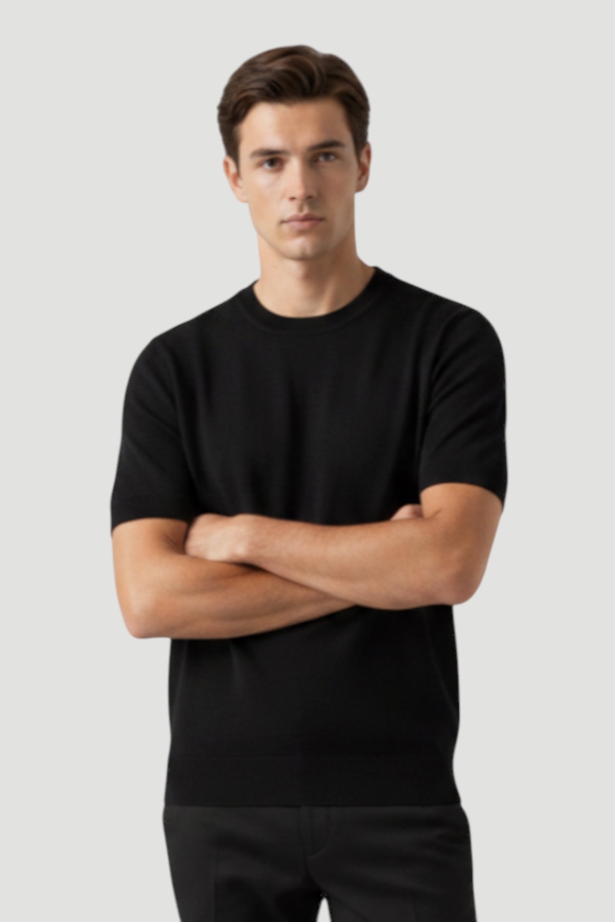 Cosplay Basic Bisiklet Yaka Viskon Karışımlı Erkek Kısa Kol Triko T-shirt