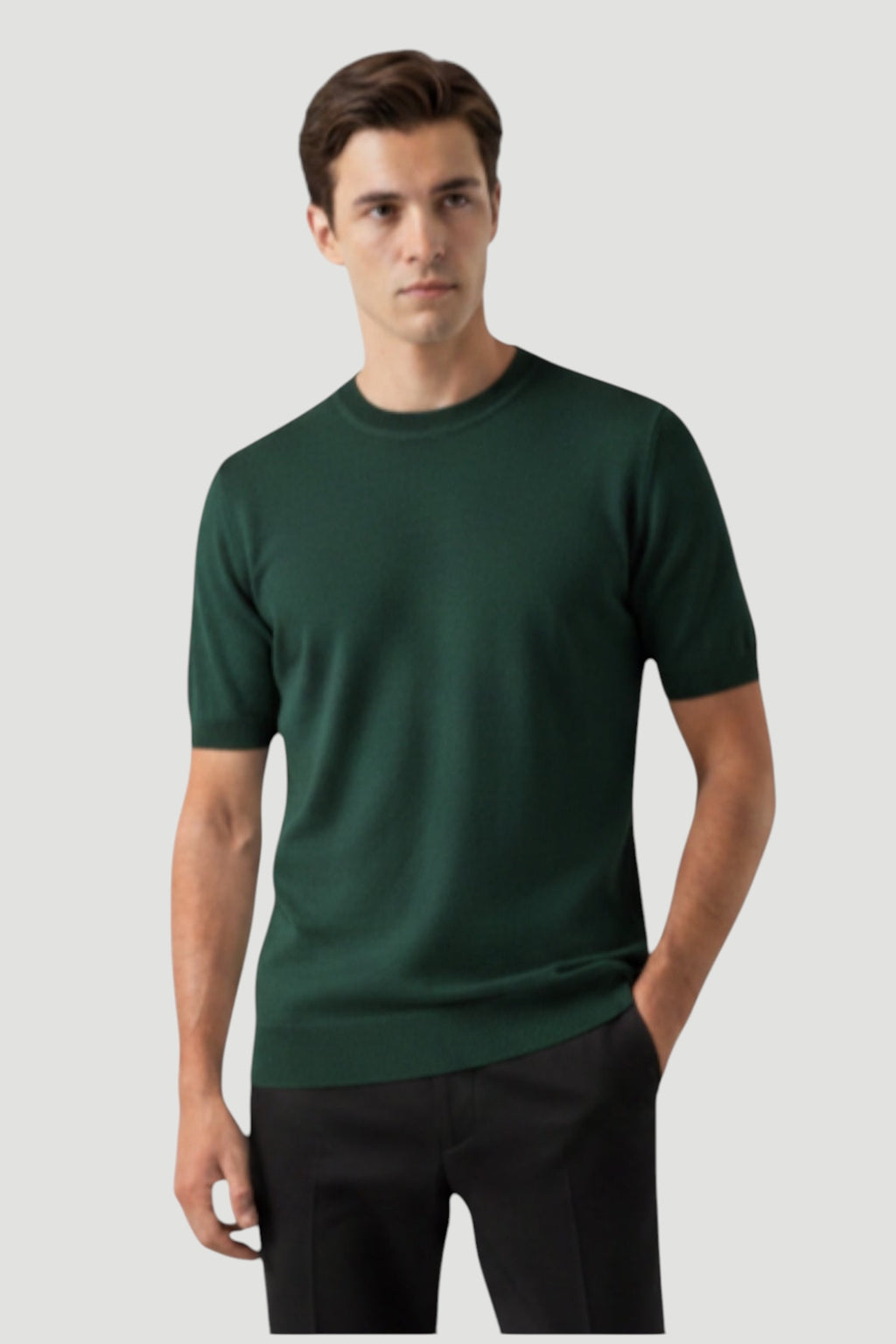 Cosplay Basic Bisiklet Yaka Viskon Karışımlı Erkek Kısa Kol Triko T-shirt