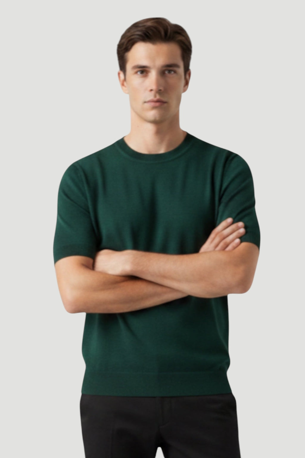 Cosplay Basic Bisiklet Yaka Viskon Karışımlı Erkek Kısa Kol Triko T-shirt
