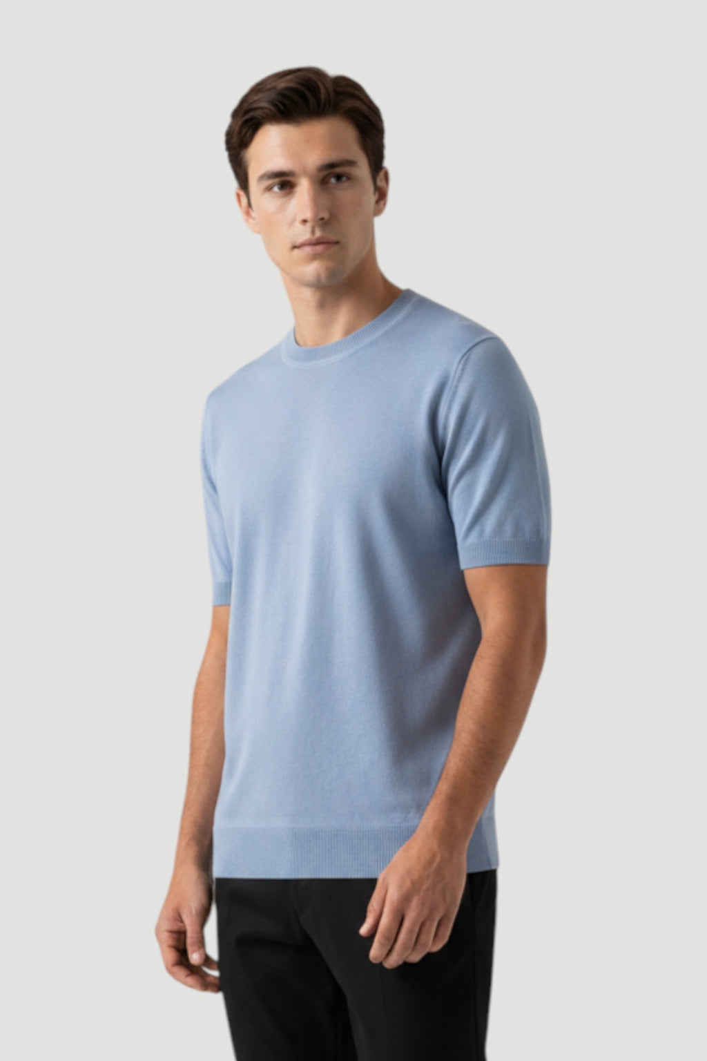Cosplay Basic Bisiklet Yaka Viskon Karışımlı Erkek Kısa Kol Triko T-shirt
