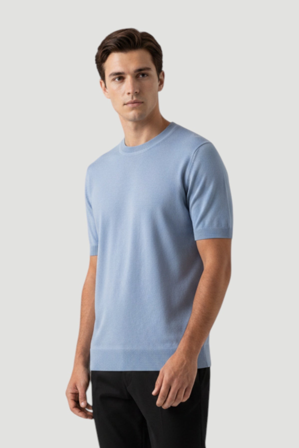 Cosplay Basic Bisiklet Yaka Viskon Karışımlı Erkek Kısa Kol Triko T-shirt