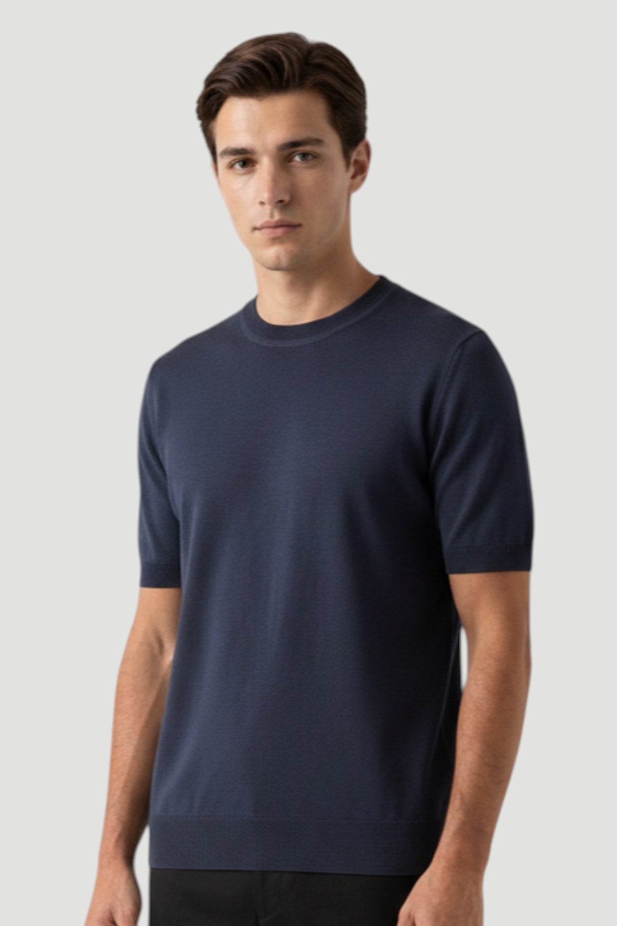 Cosplay Basic Bisiklet Yaka Viskon Karışımlı Erkek Kısa Kol Triko T-shirt