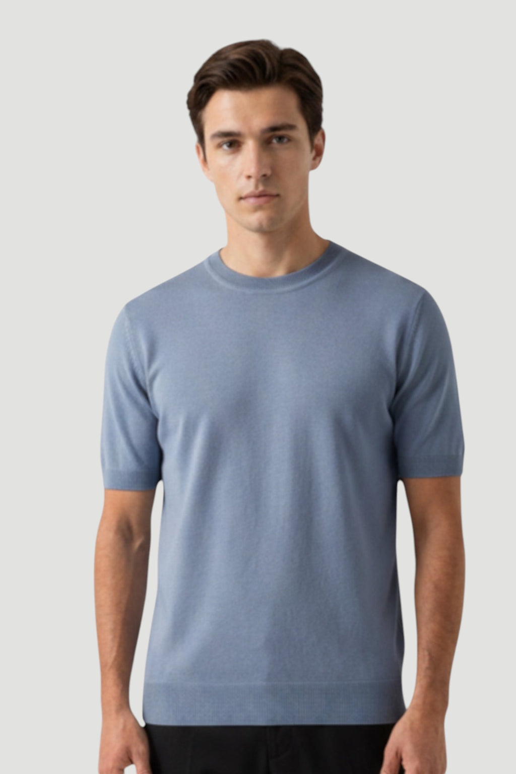 Cosplay Basic Bisiklet Yaka Viskon Karışımlı Erkek Kısa Kol Triko T-shirt