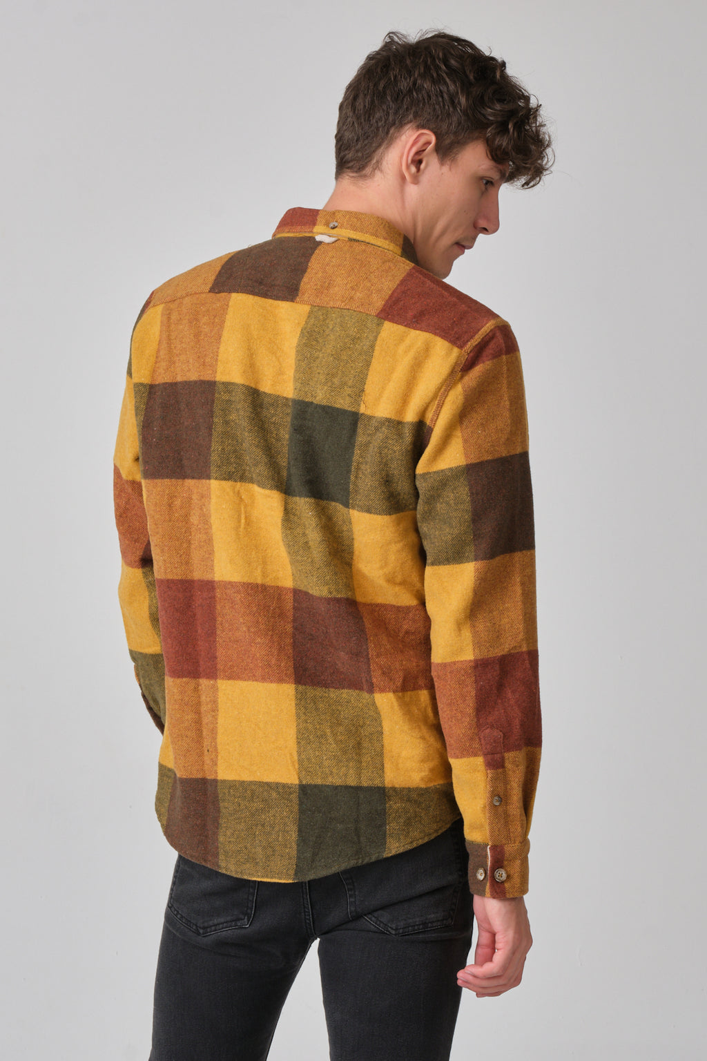 Cosplay Erkek Kalın Gömlek Yaka Kareli Flanel Oduncu Kışlık Cepsiz Gömlek Overshirt