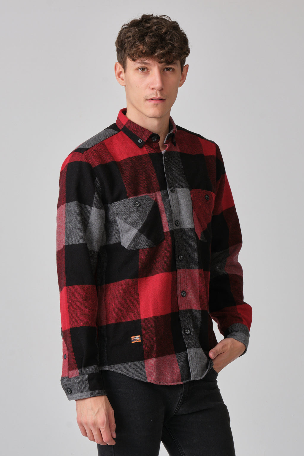 Cosplay Erkek Kalın Gömlek Yaka Kareli Flanel Oduncu Kışlık Cepsiz Gömlek Overshirt