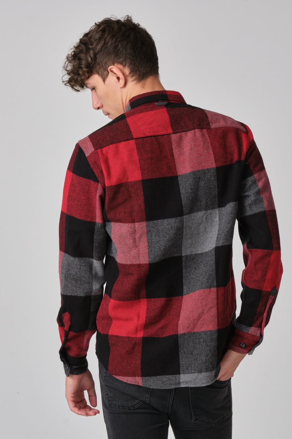 Cosplay Erkek Kalın Gömlek Yaka Kareli Flanel Oduncu Kışlık Cepsiz Gömlek Overshirt