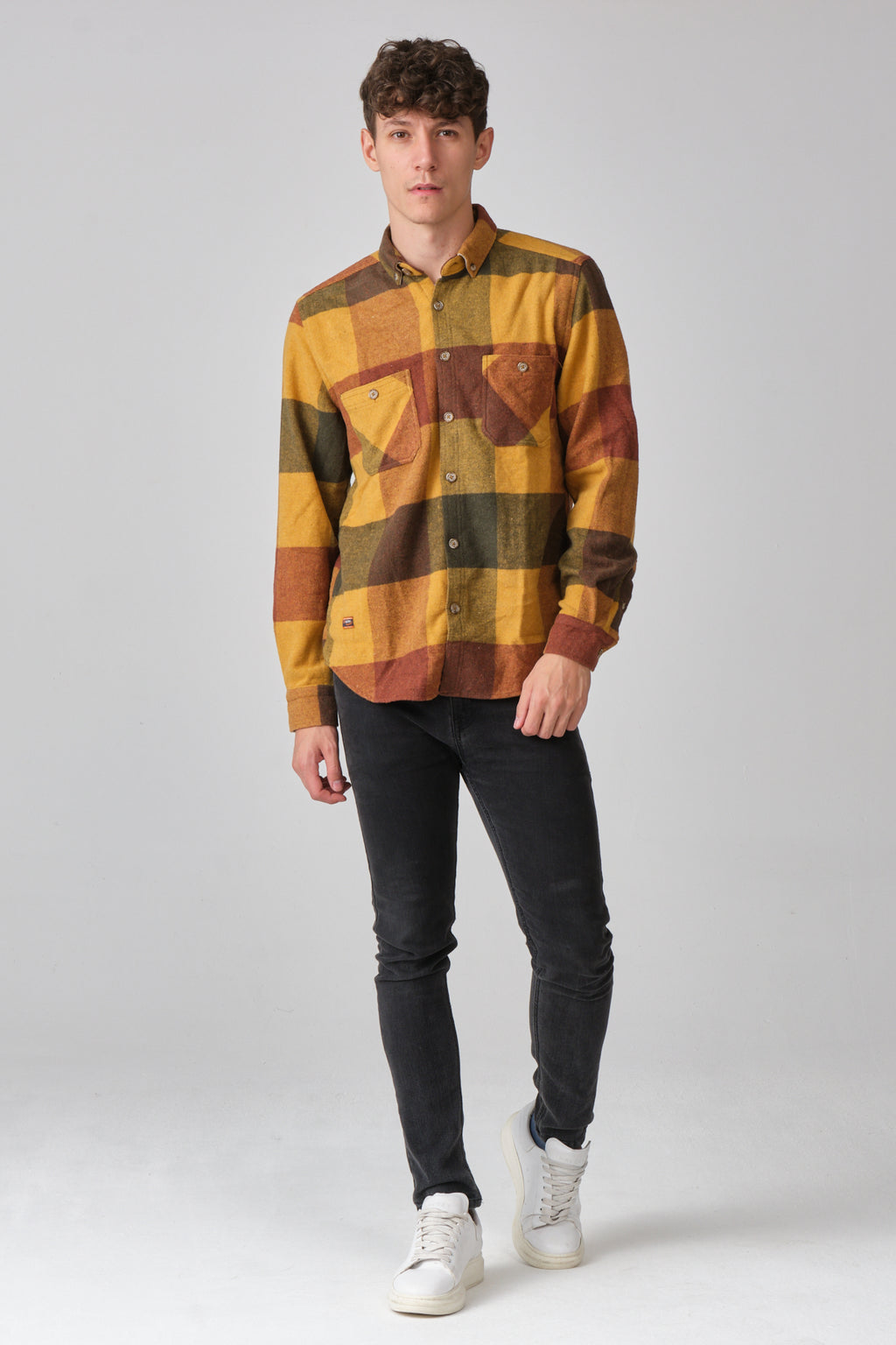 Cosplay Erkek Kalın Gömlek Yaka Kareli Flanel Oduncu Kışlık Cepsiz Gömlek Overshirt