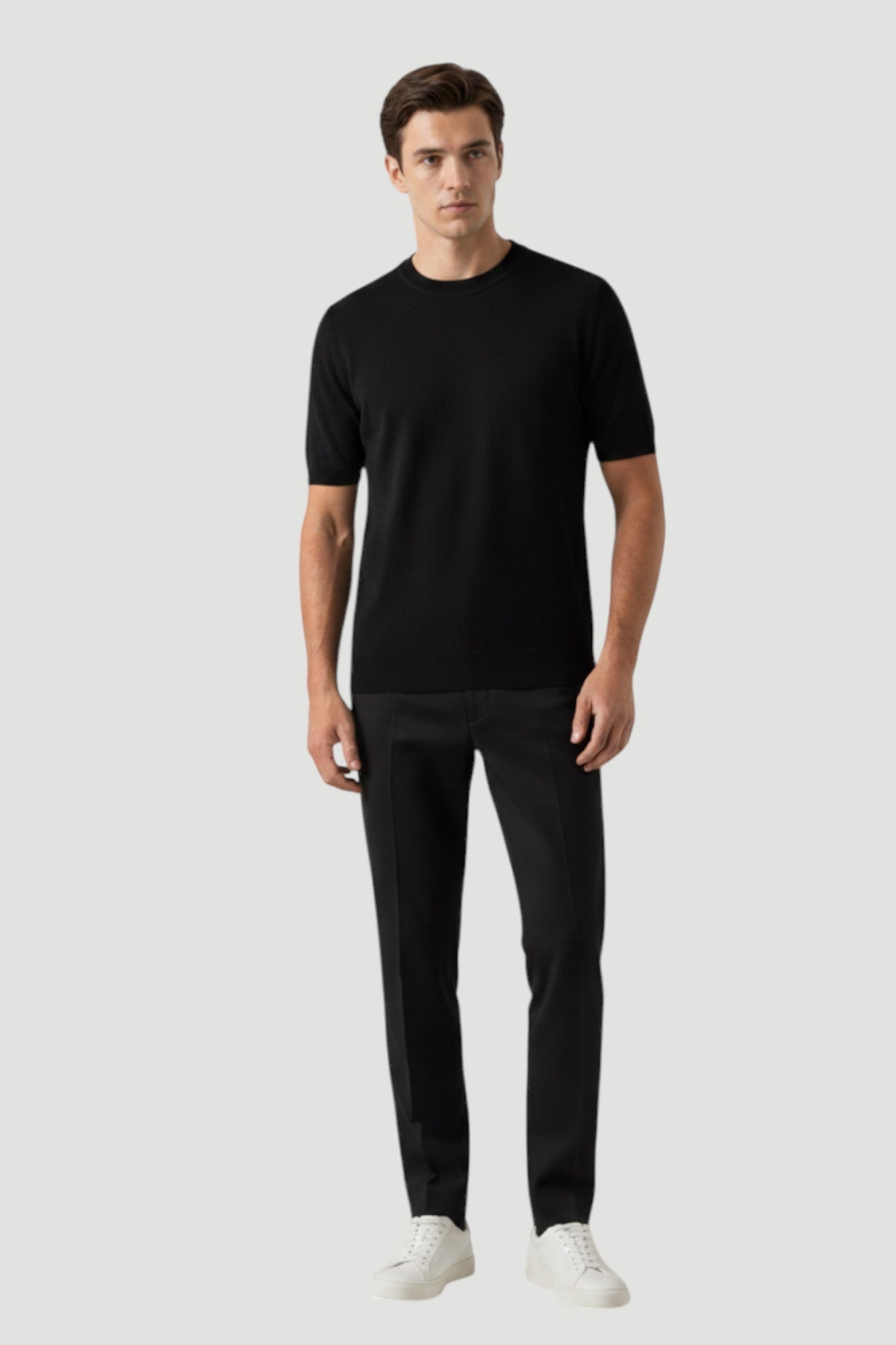 Cosplay Basic Bisiklet Yaka Viskon Karışımlı Erkek Kısa Kol Triko T-shirt