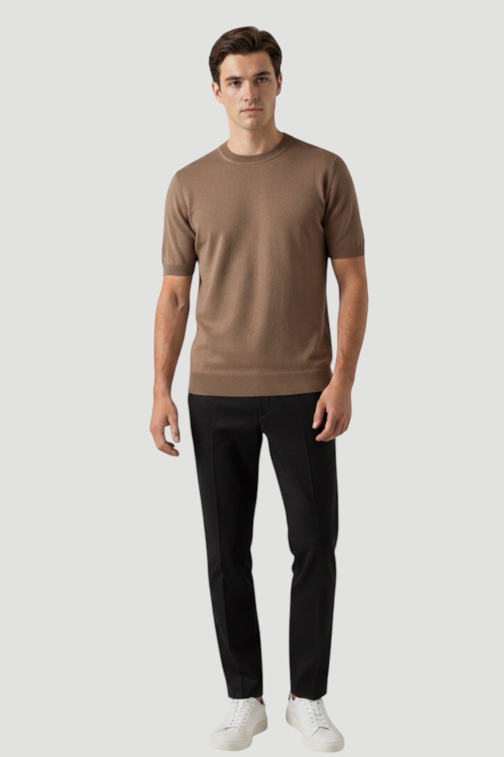 Cosplay Basic Bisiklet Yaka Viskon Karışımlı Erkek Kısa Kol Triko T-shirt